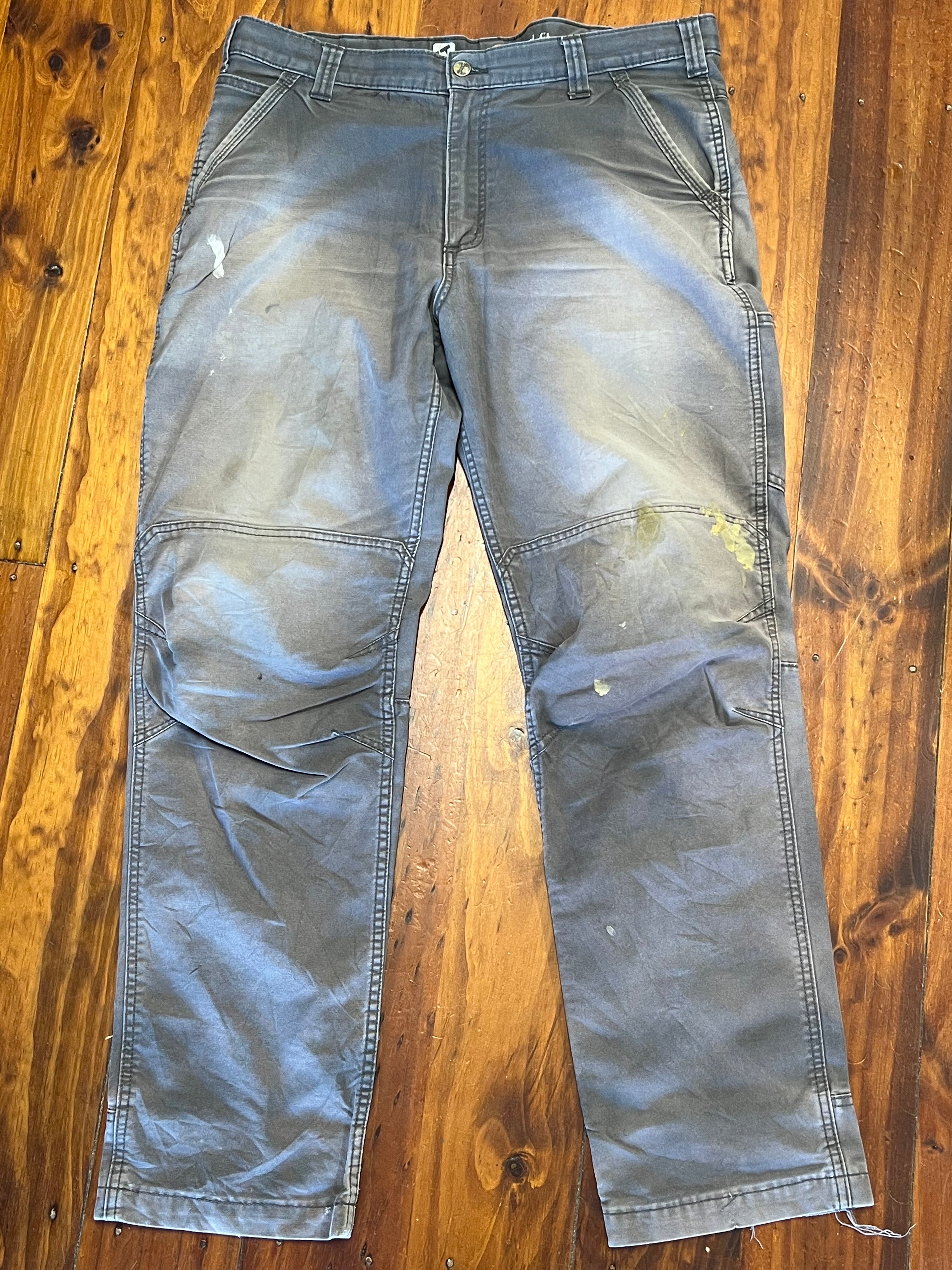 [38] Carhartt Grey Paint Spatter Double Knees Work Pants 38x34