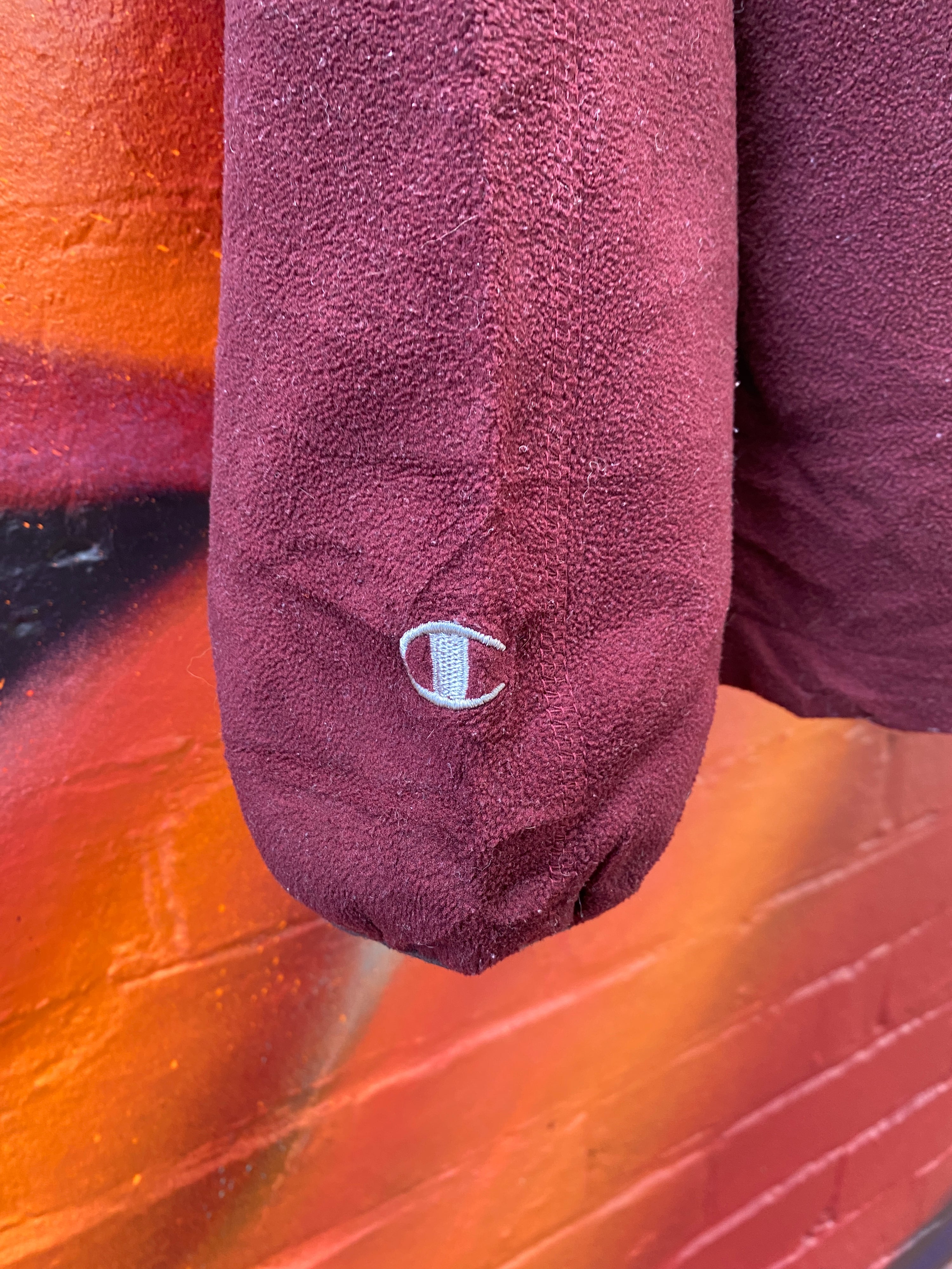 L - Champion 1/4 Zip Plum Fleece Jumper