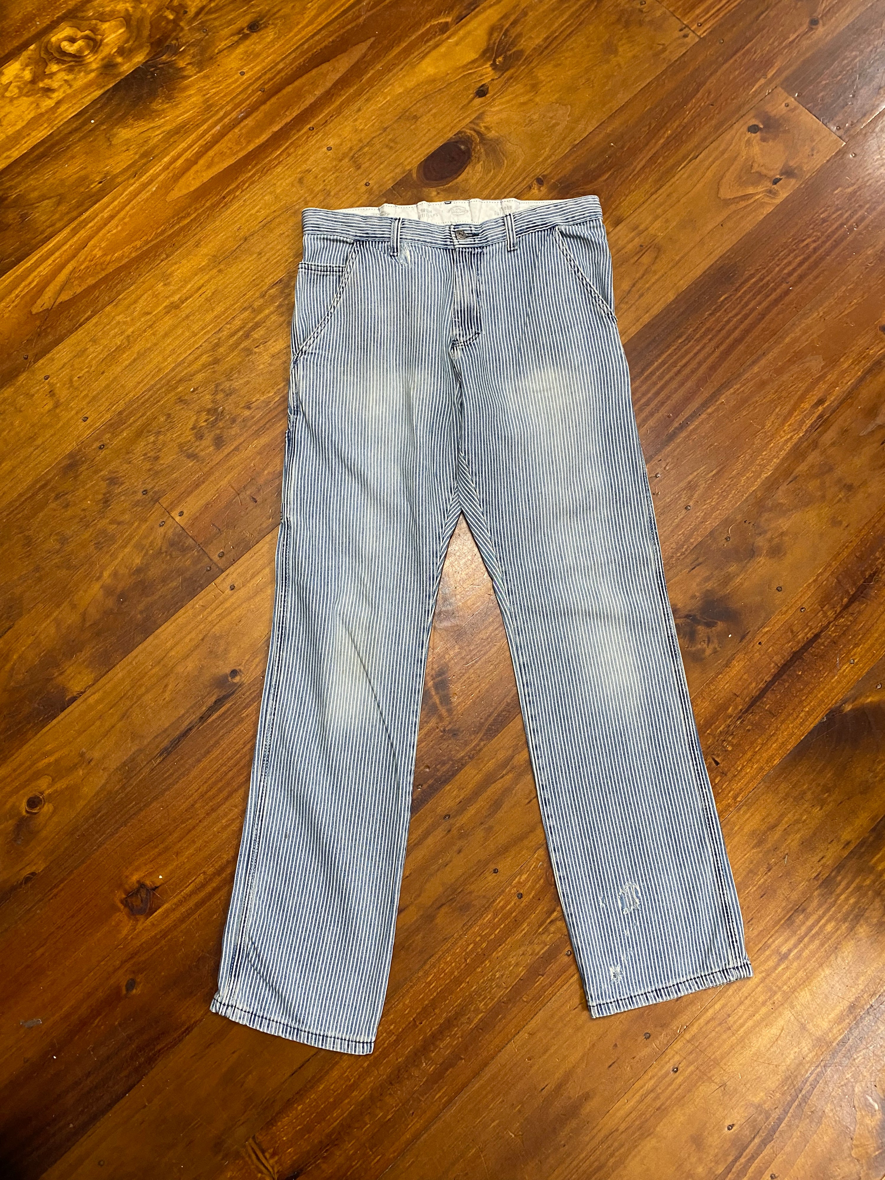 [30] Dickies Striped Slim Straight Jeans 30x32