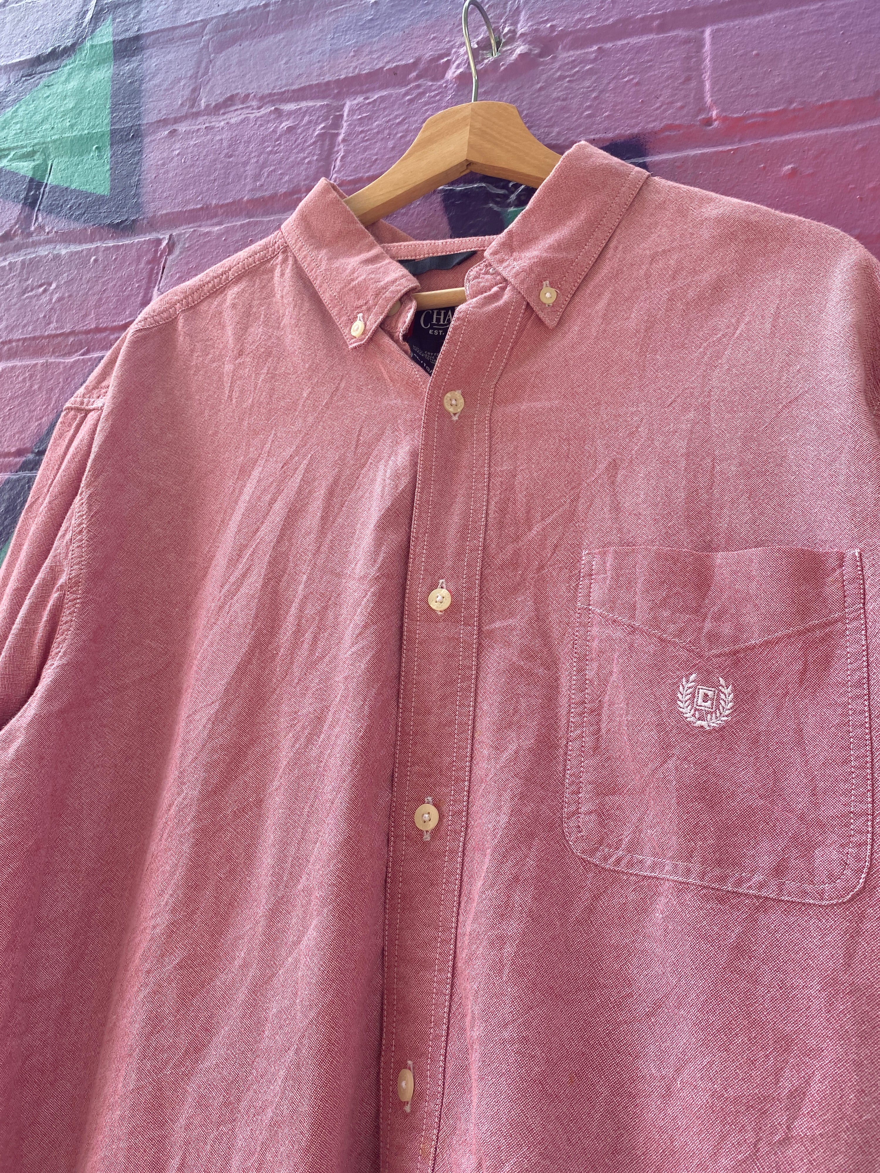 XL - RL Chaps LS Button Up Pink