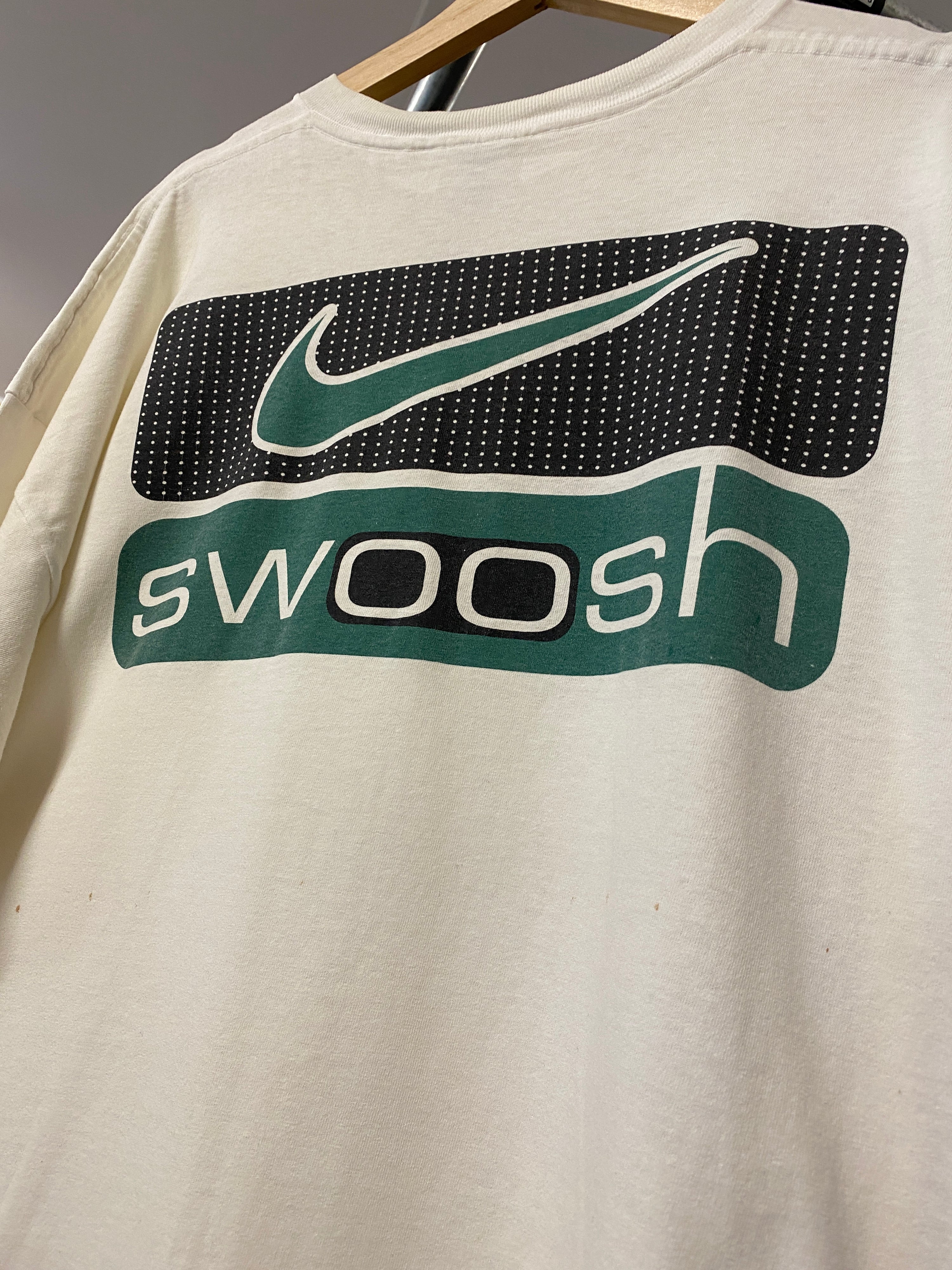 2XL - Vintage Nike Green Swoosh Big Print Rear