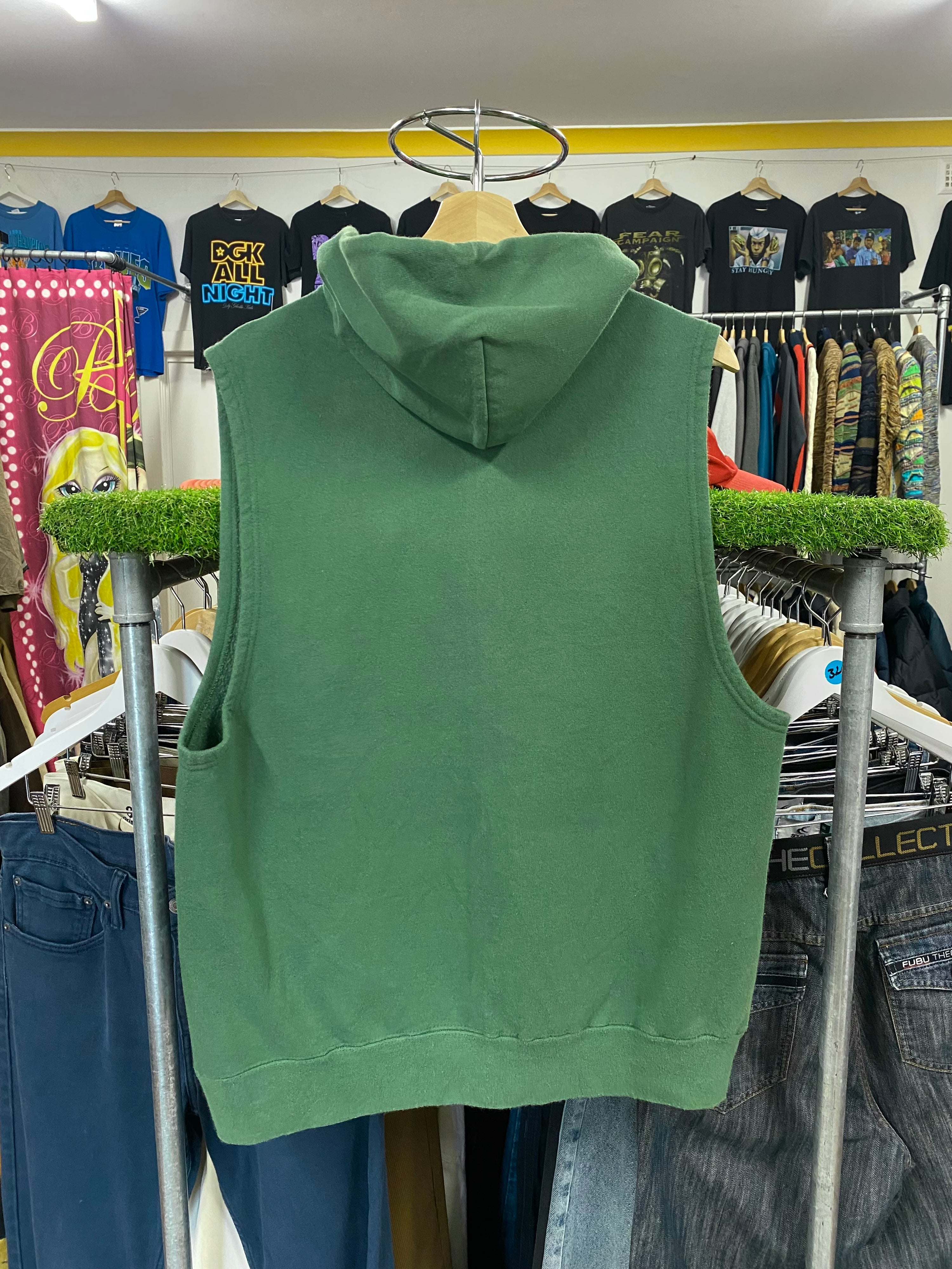 [M] Levi's Green Sleeveless Hoodie