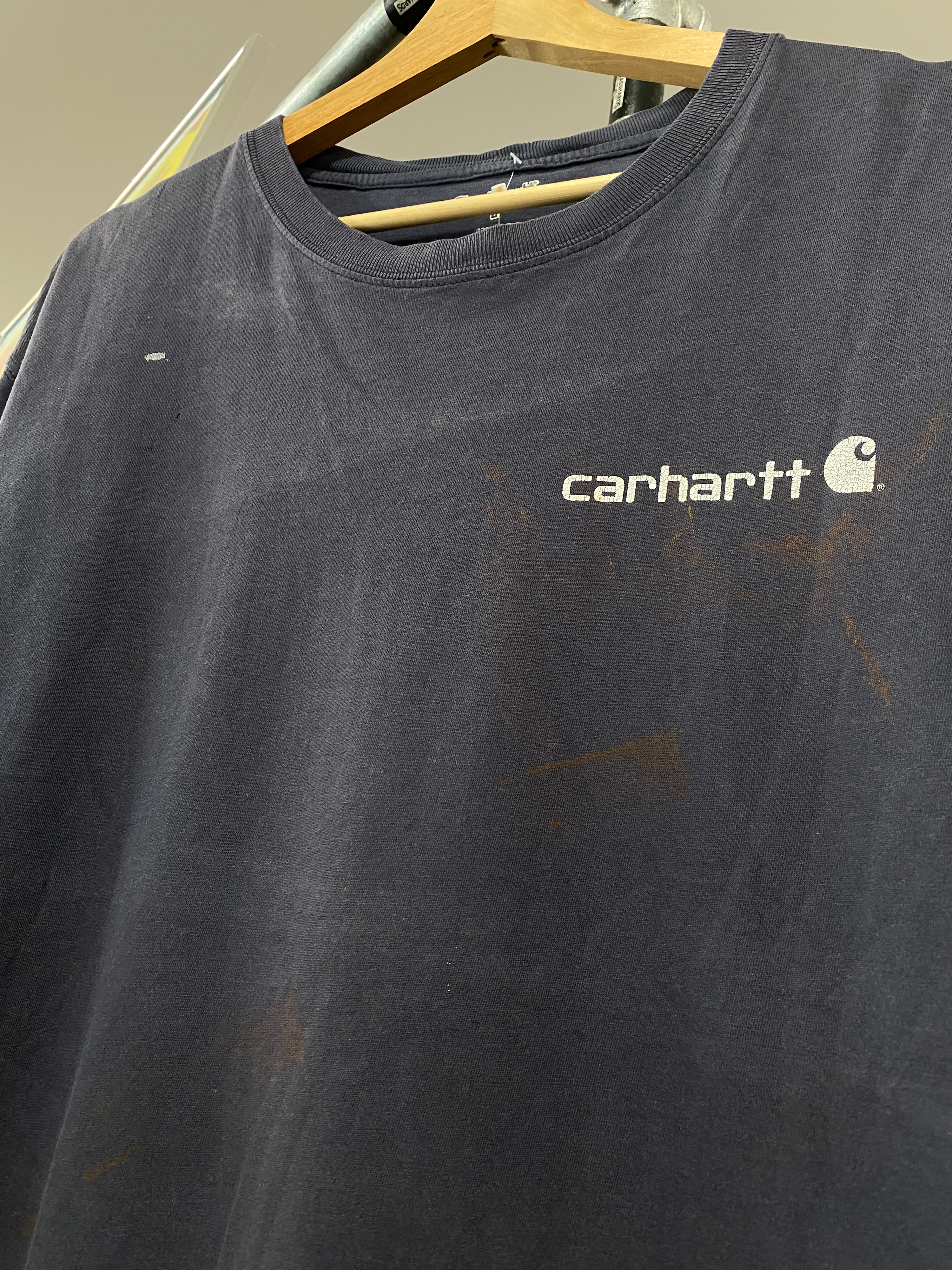 L - Carhartt Distressed Blue DS: Have To Work, Live To Fish