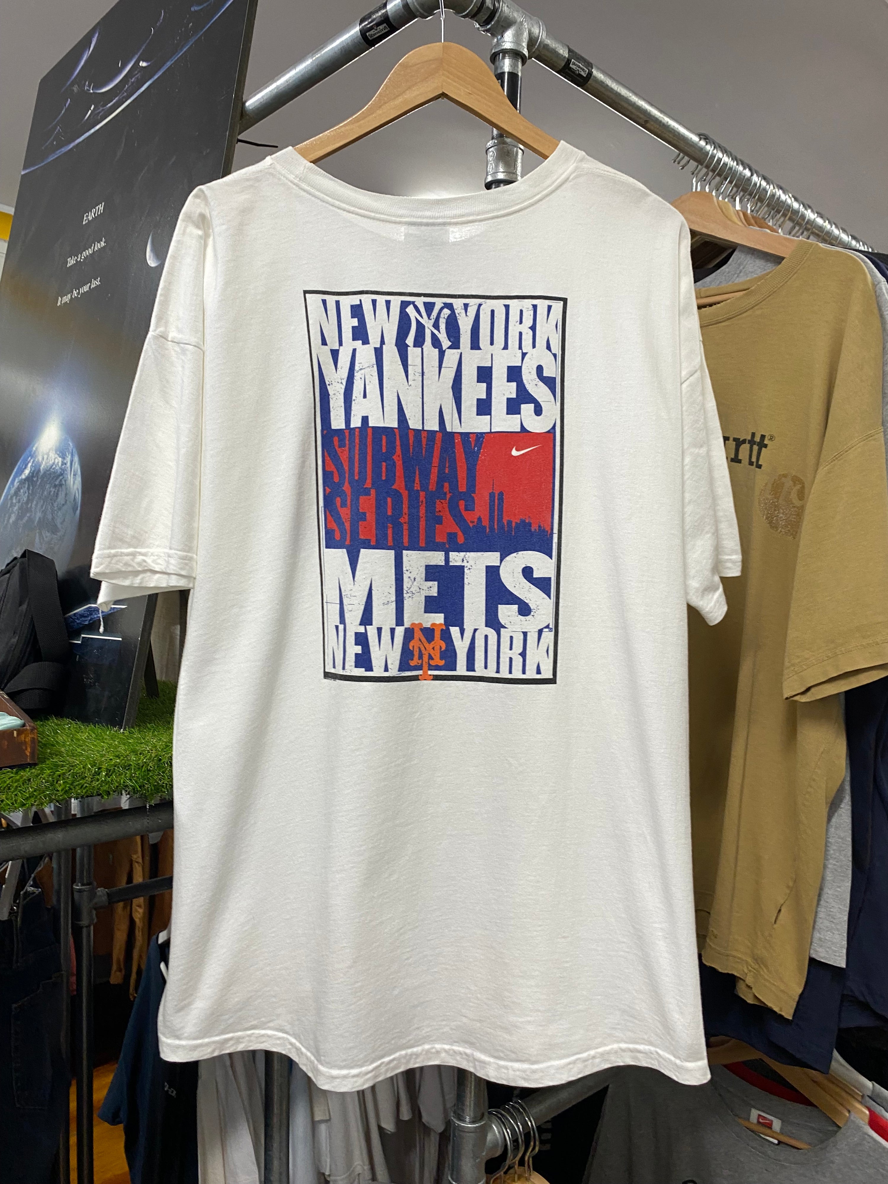 2XL - Nike Team NY Yankees Vs Mets Subway Series White DS Tee