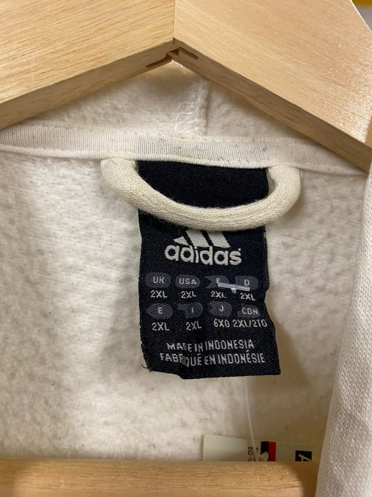 [2XL] Adidas White Hoodie Black Accents