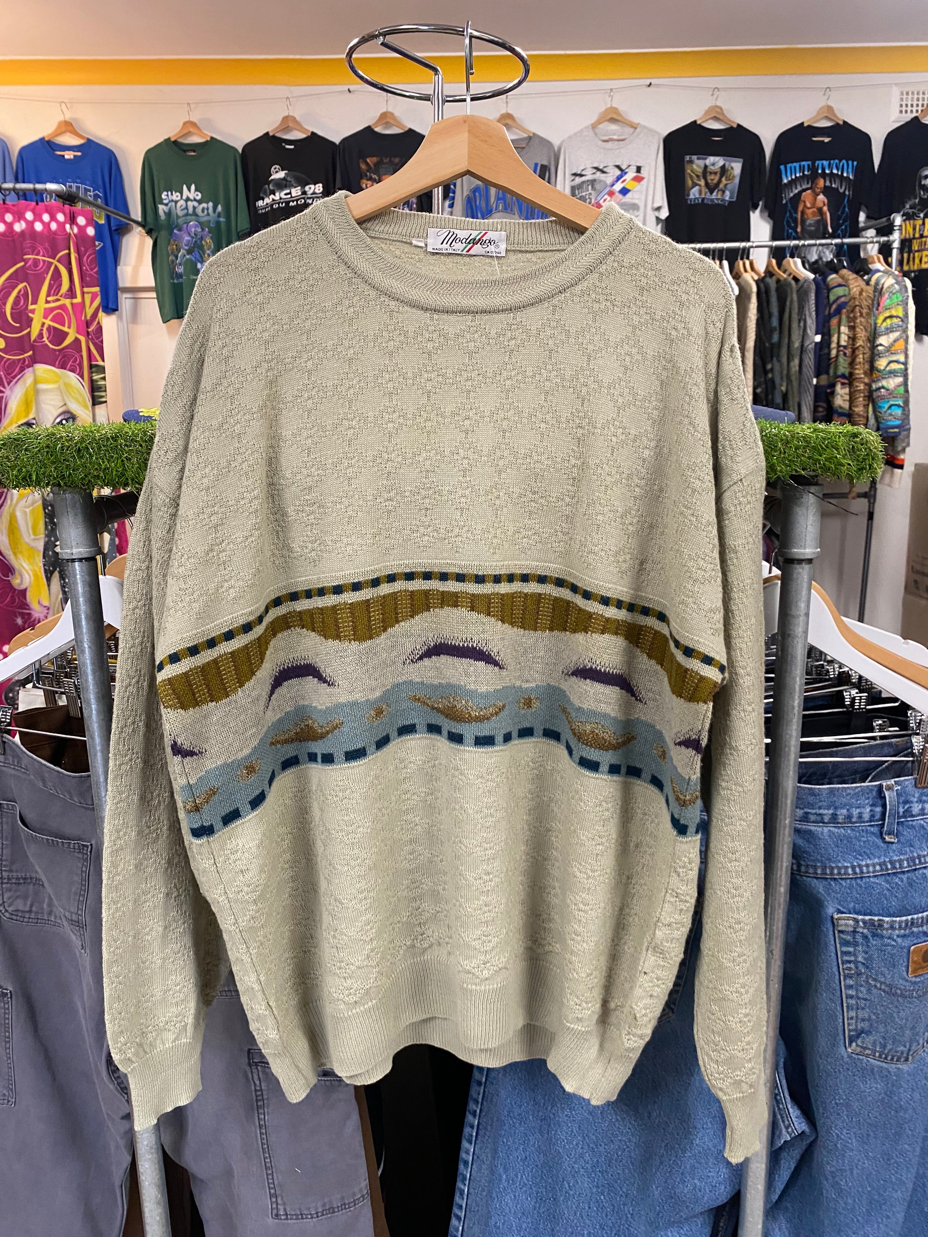 [L] Modango Beige/Mustard Knit Jumper