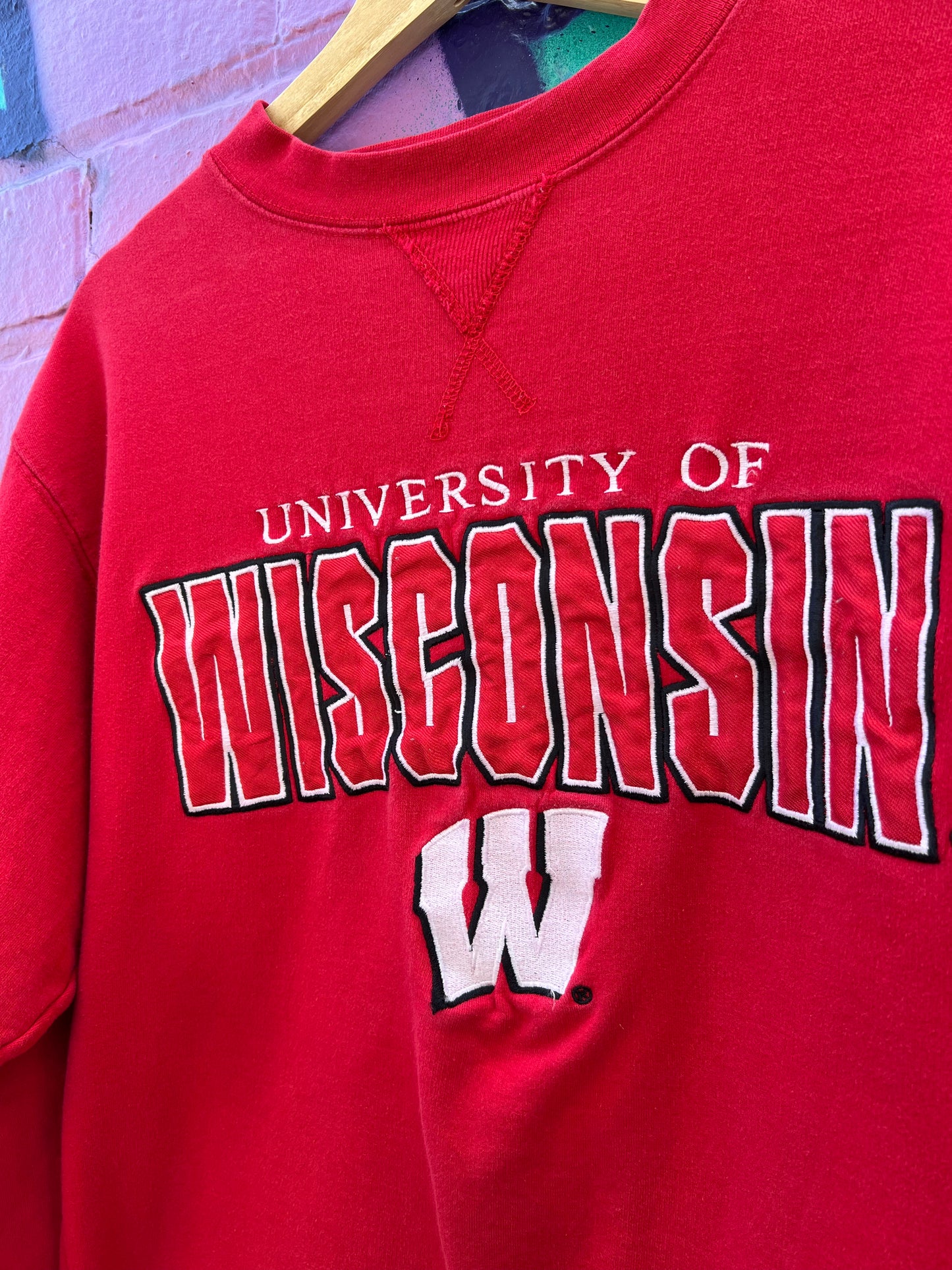 S - University Of Wisconsin Embroidered Red Jumper