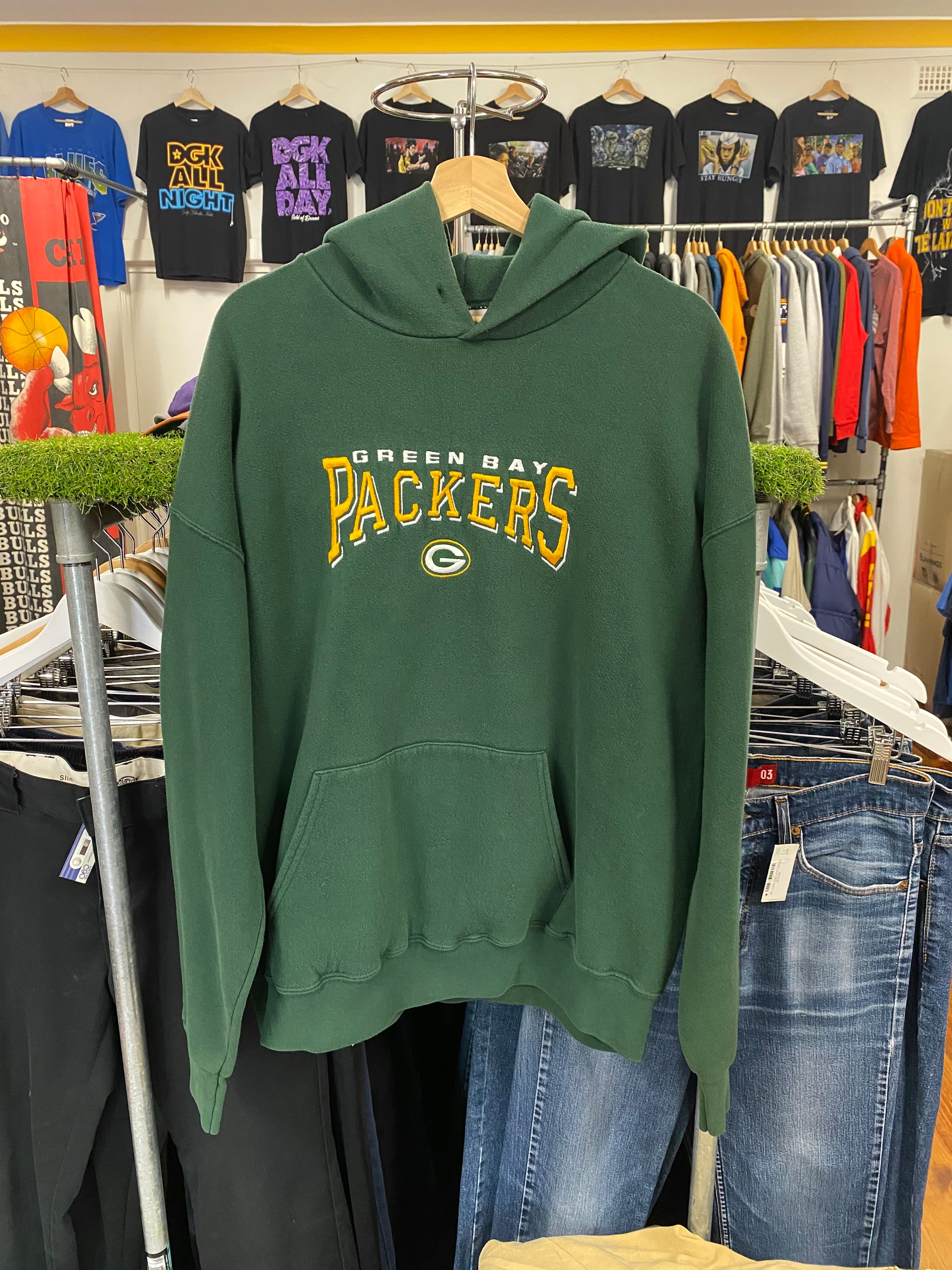 [XL] Vintage Green Bay Packers embroidered Lee Hoodie