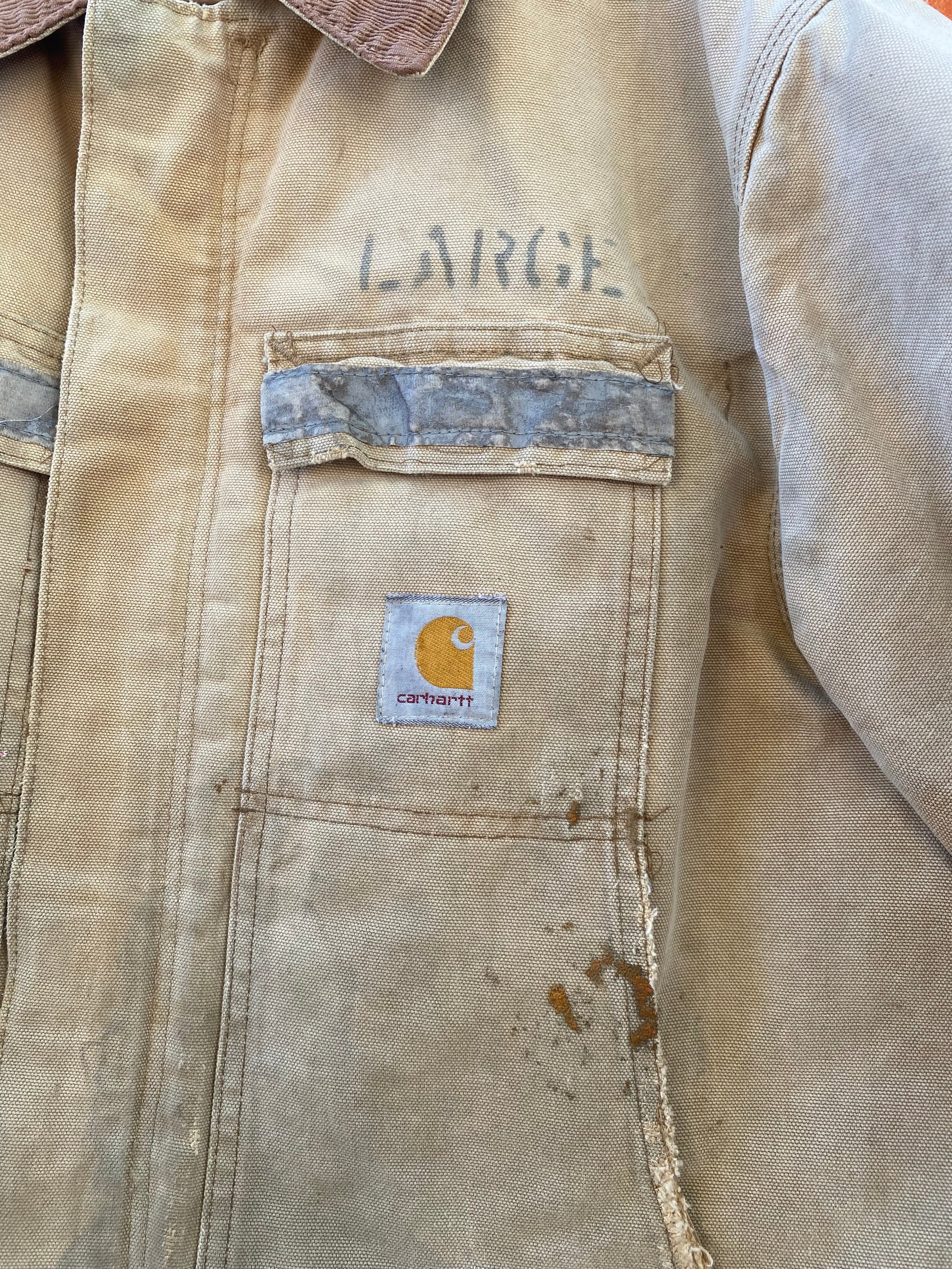 [L] Vintage Carhartt Faded Tan Arctic Hi Vis Work Jacket