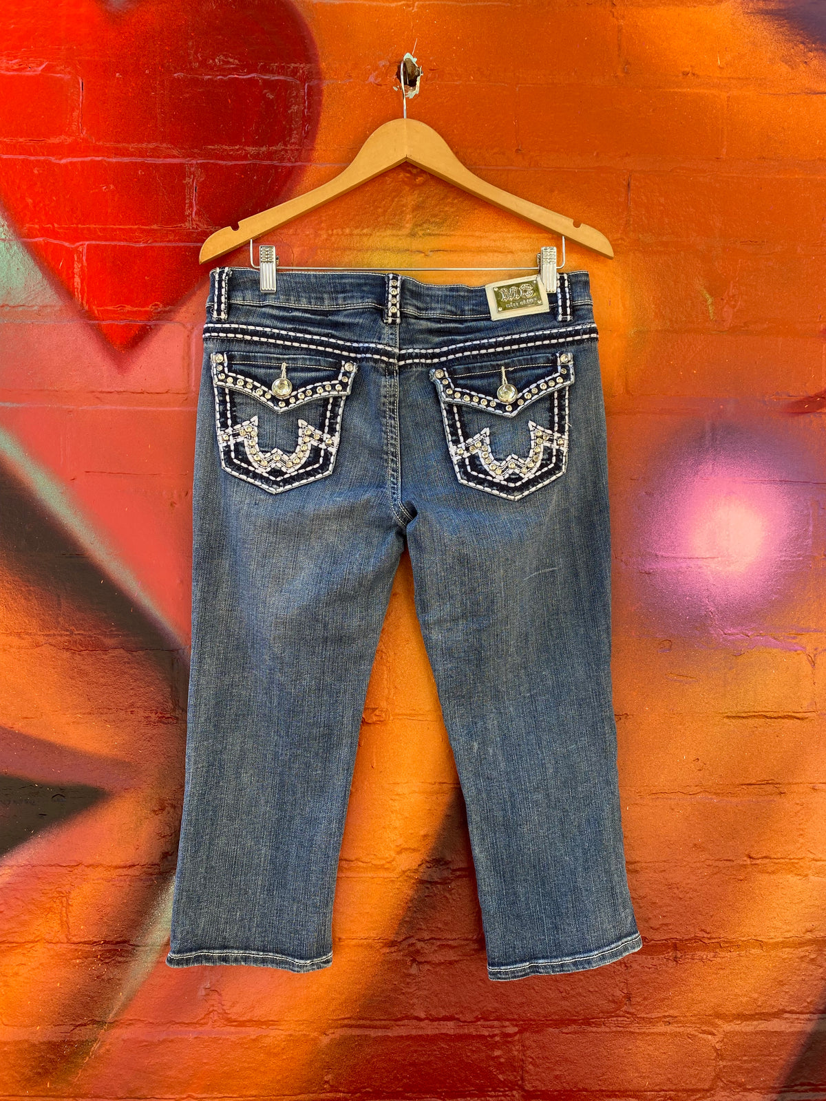 [33] Miss Chic Y2K Denim Jeans Big Diamontes