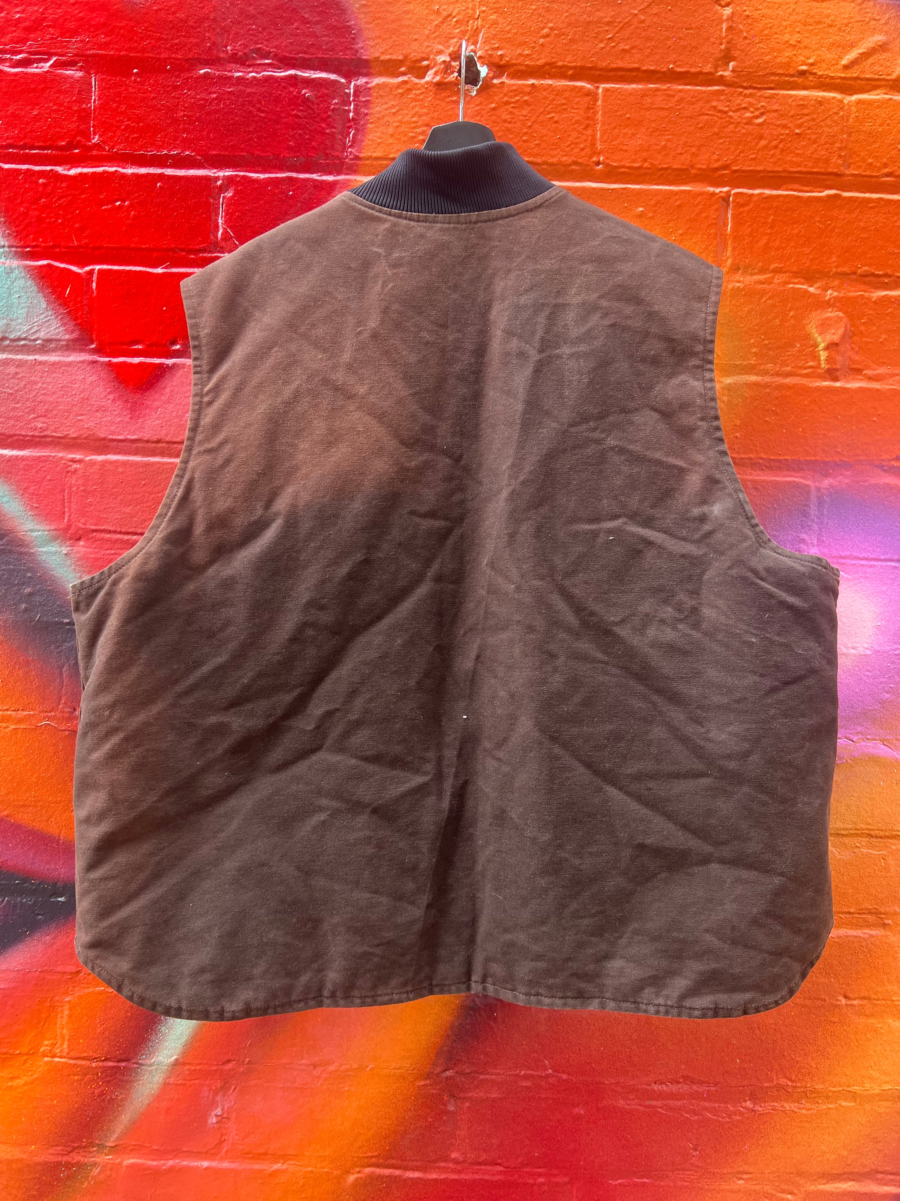 [3XL] Carhartt Chocolate Brown Quilted Lined Vest