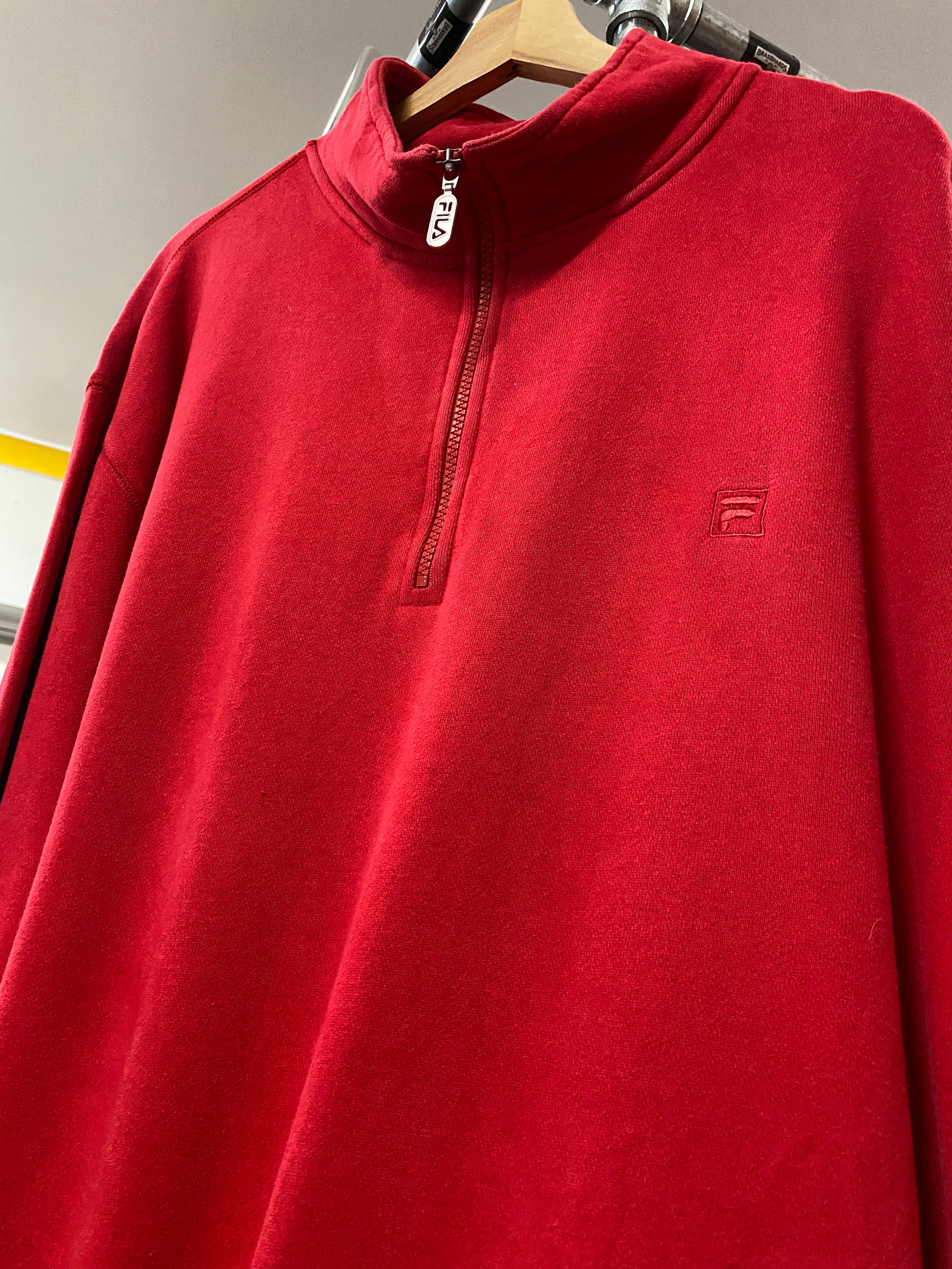 L - Fila 1/4 Zip Red Jumper