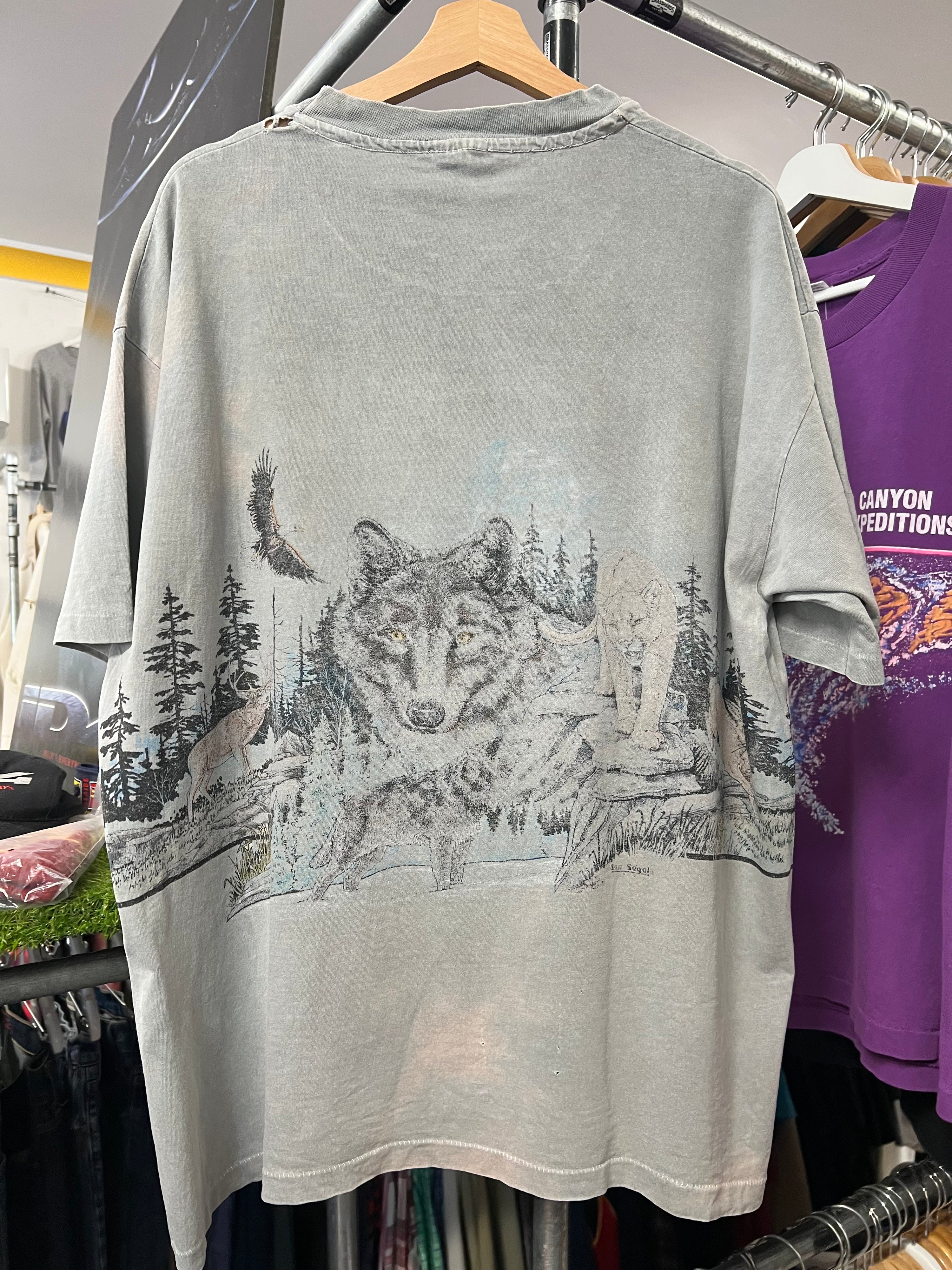 [XL] 1990 San Sayal Wildlife DS Green Tee