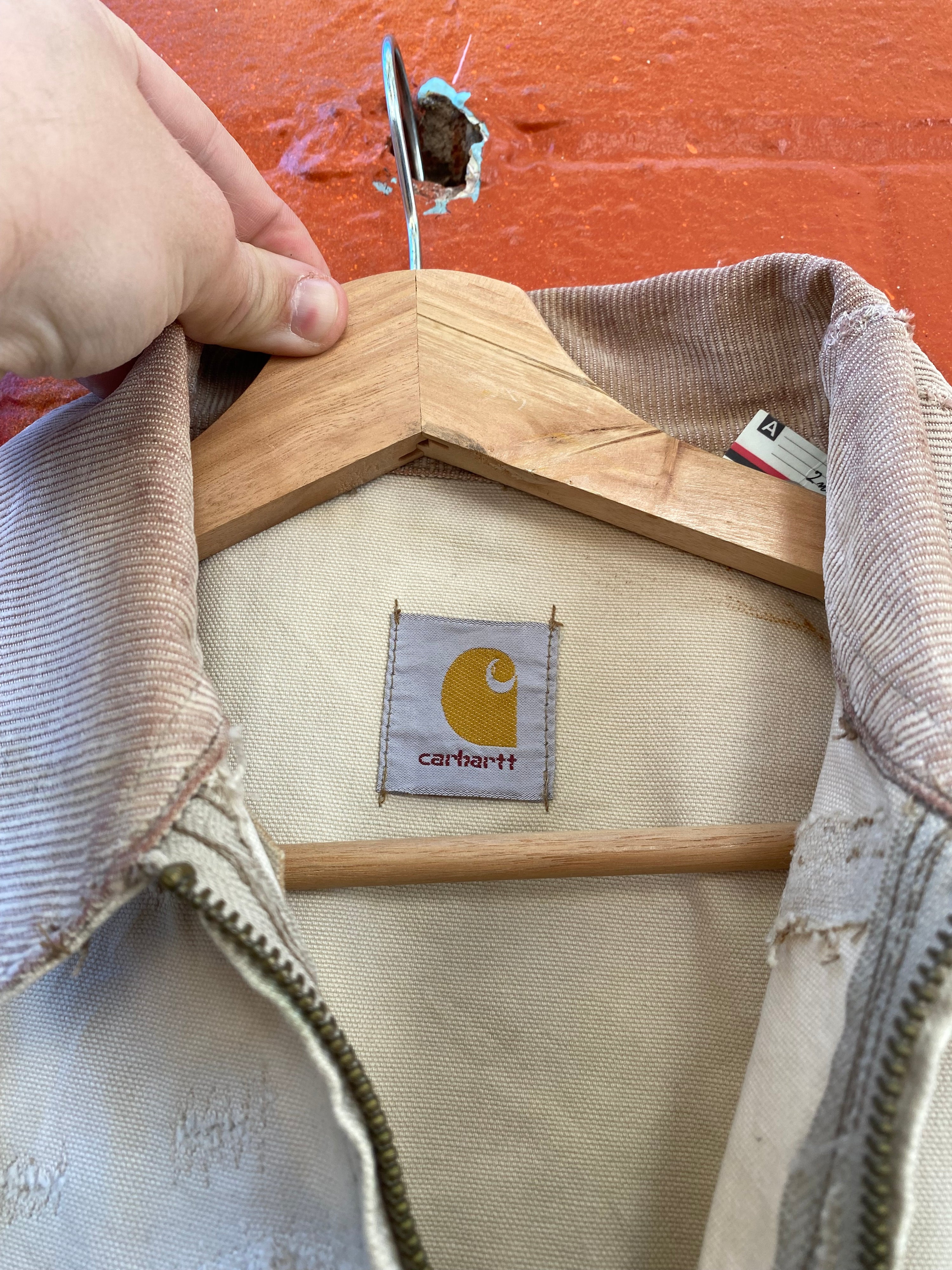 [M] Carhartt Beige Thrashed Detroit Jacket