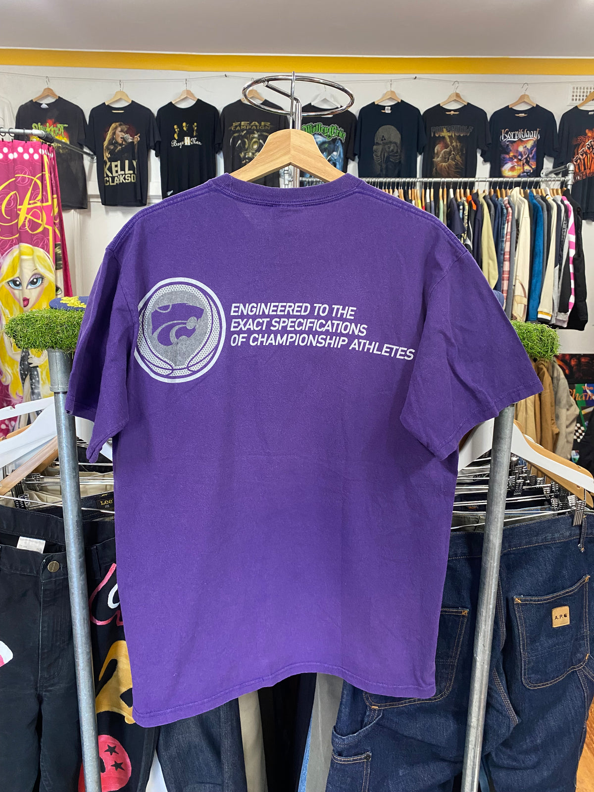 M - 2000s Nike Team Kansas State Wildcats Basketball Purple Tee