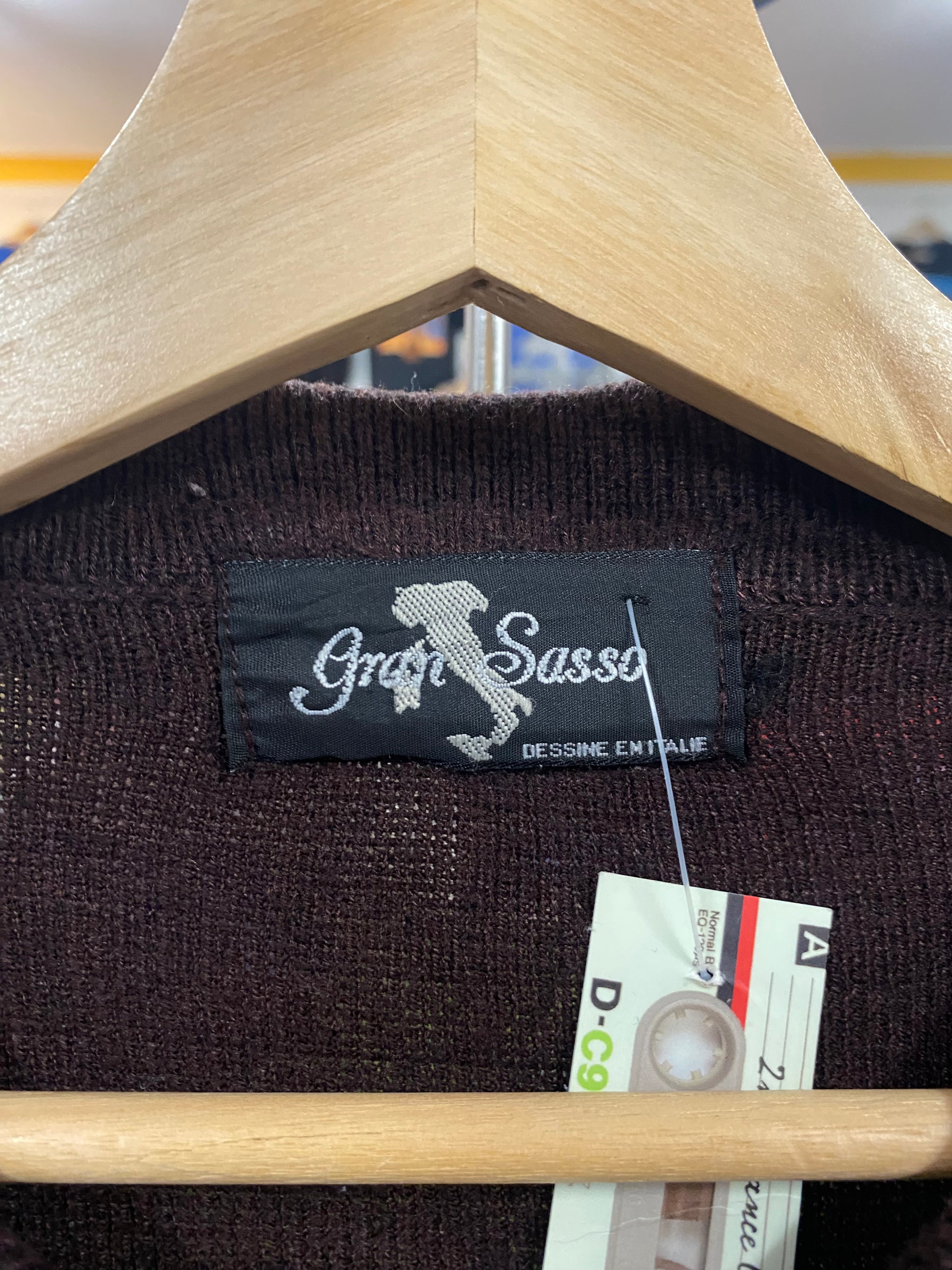 [XL] Gran Sasso Brown w/ Lines Knit Jumper