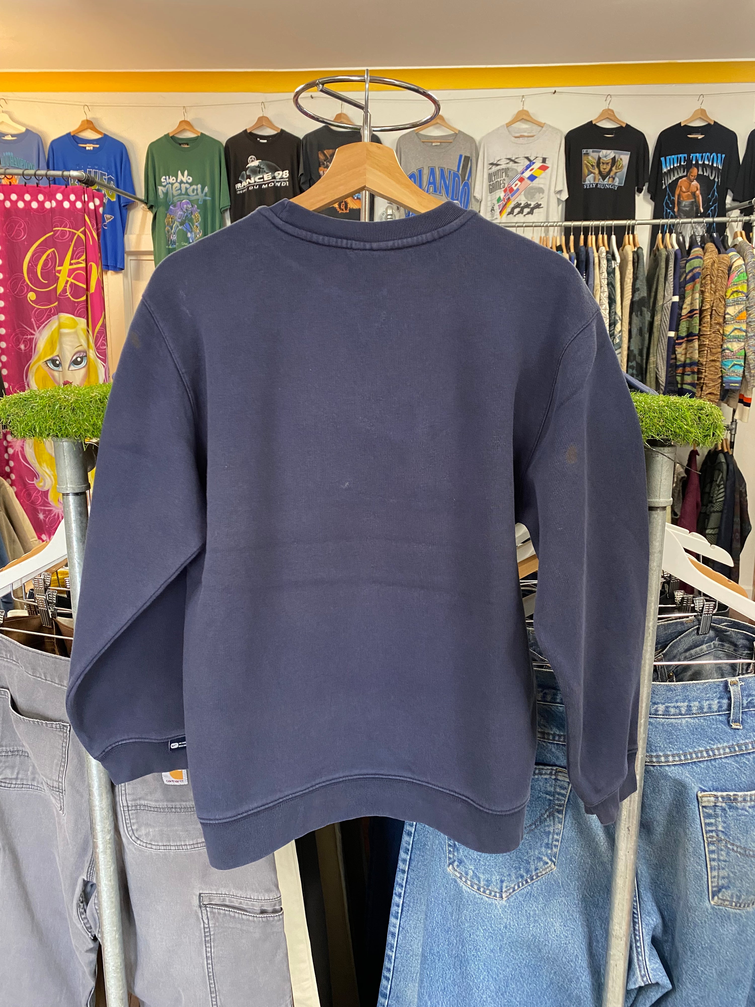 [L] Nike Embroidered Tick Dark Blue Jumper