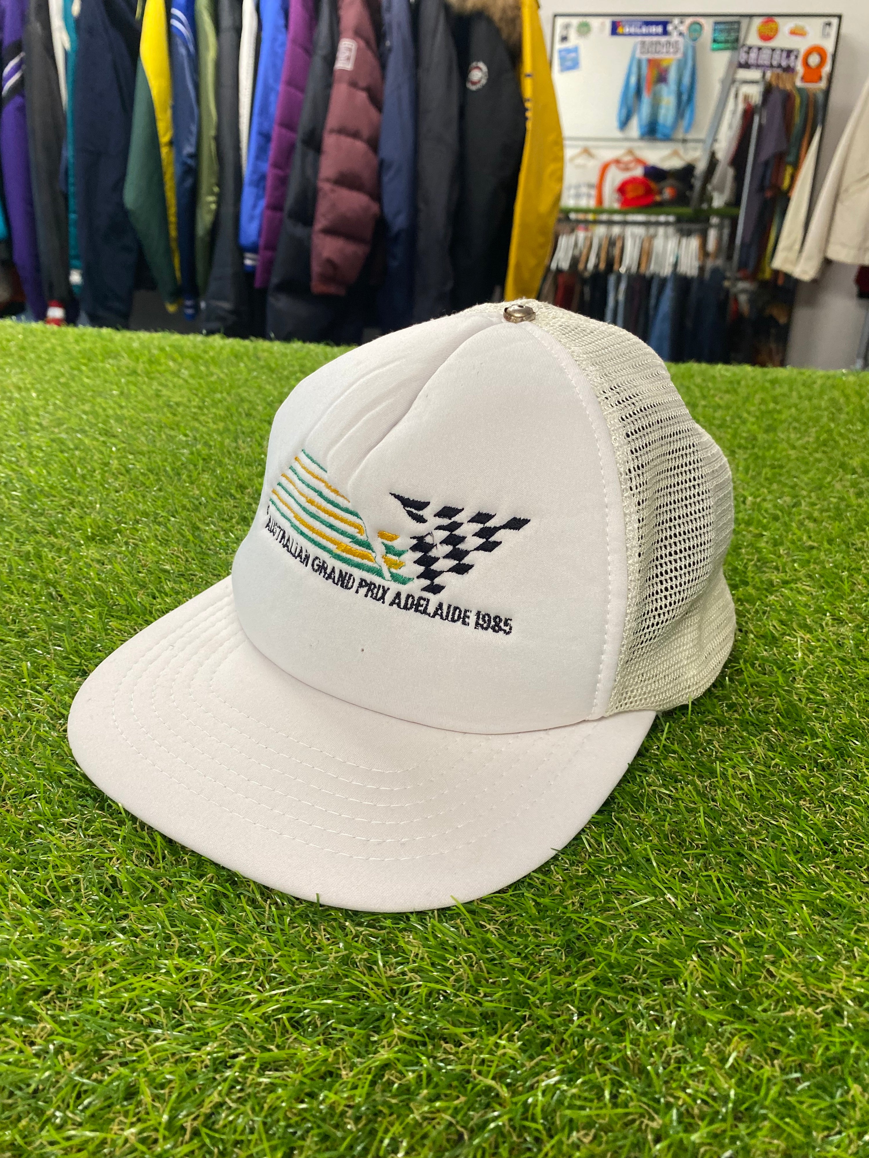 1985 Australian Formula 1 Grand Prix White Trucker Hat