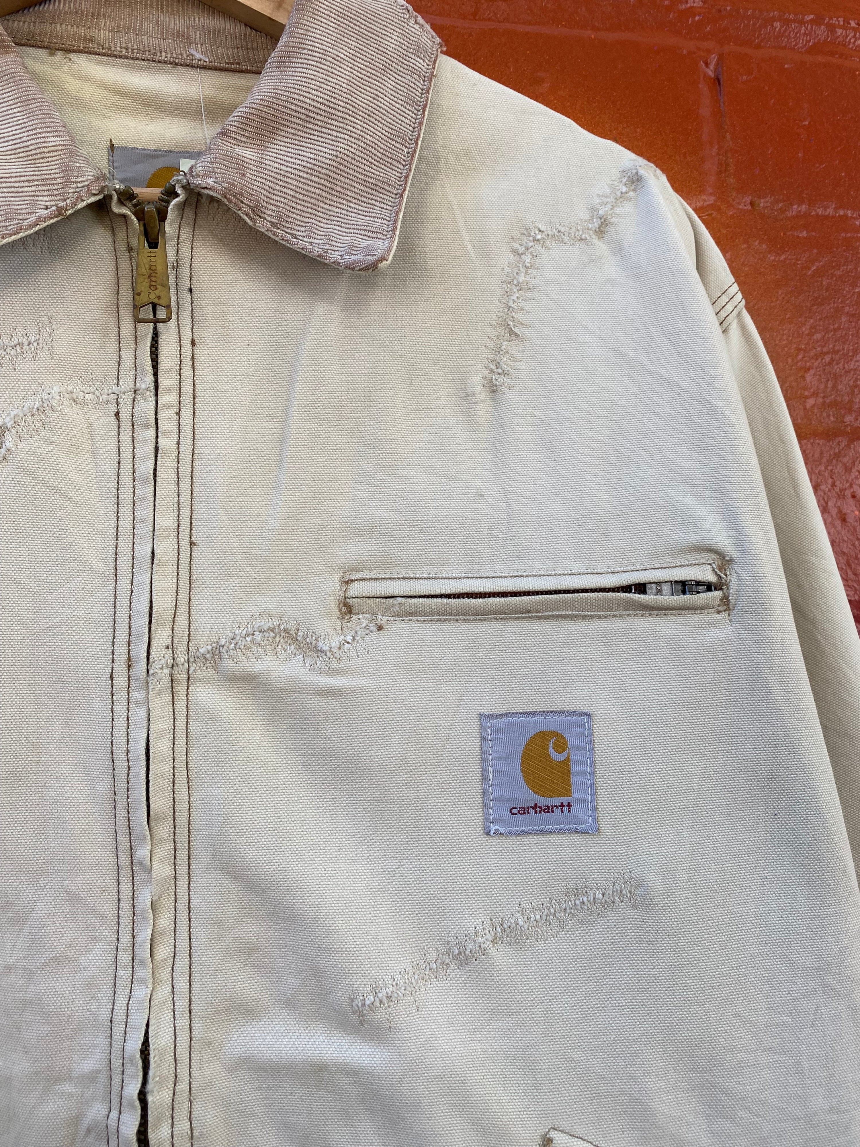 [M] Carhartt Beige Thrashed Detroit Jacket