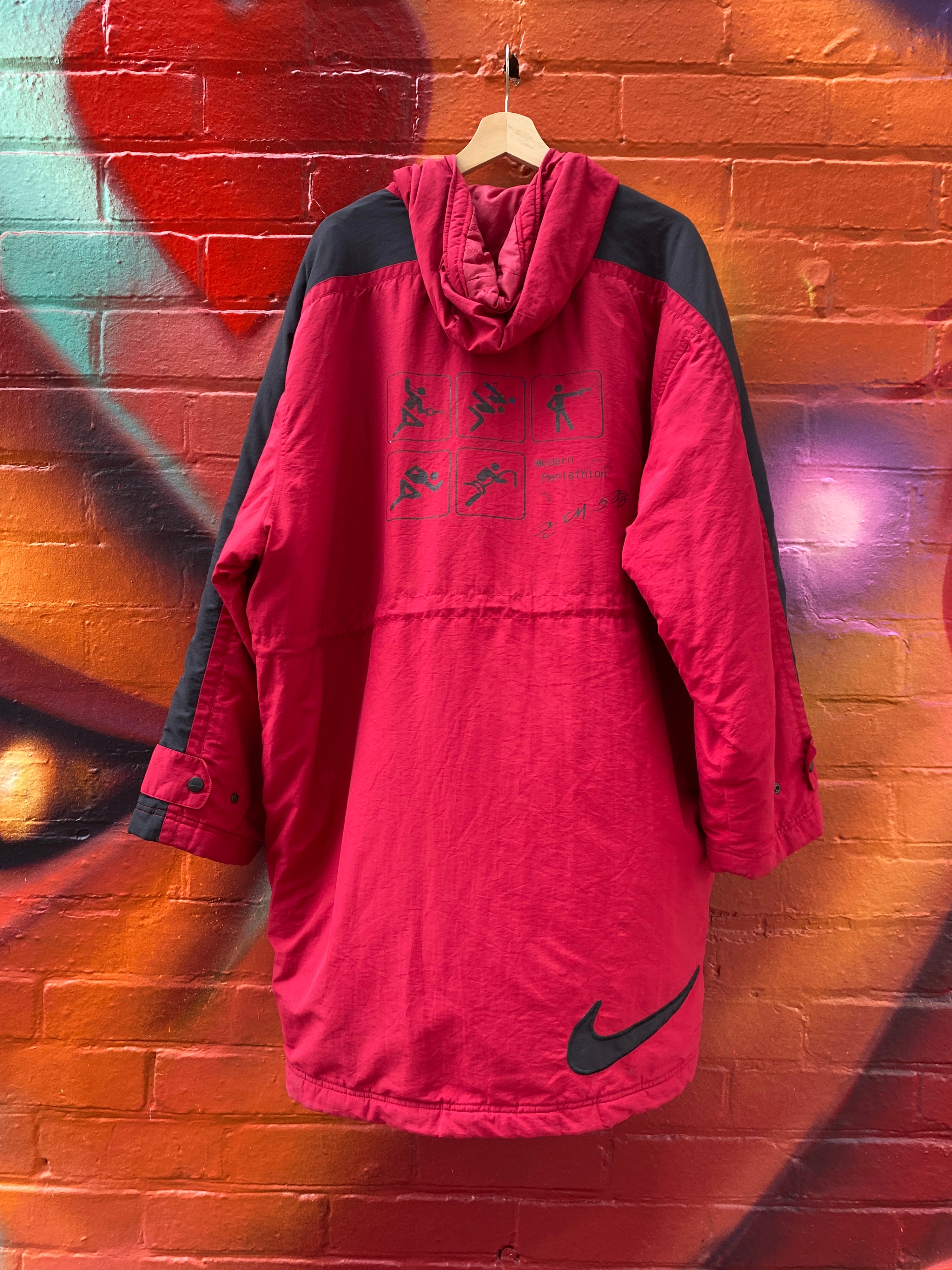 L - Bootleg Nike Pentathlon Oversize Red Jacket