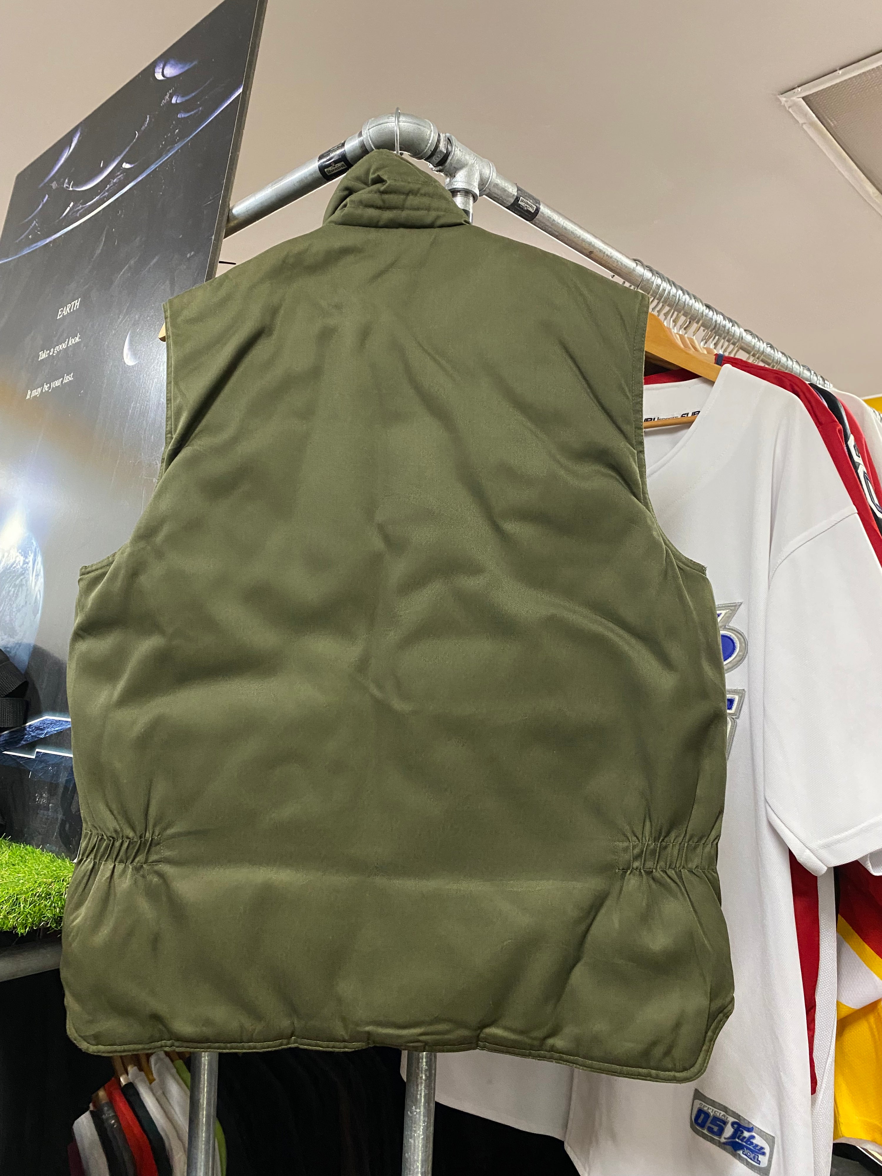 [M] Vintage Thick Green Fishing Vest