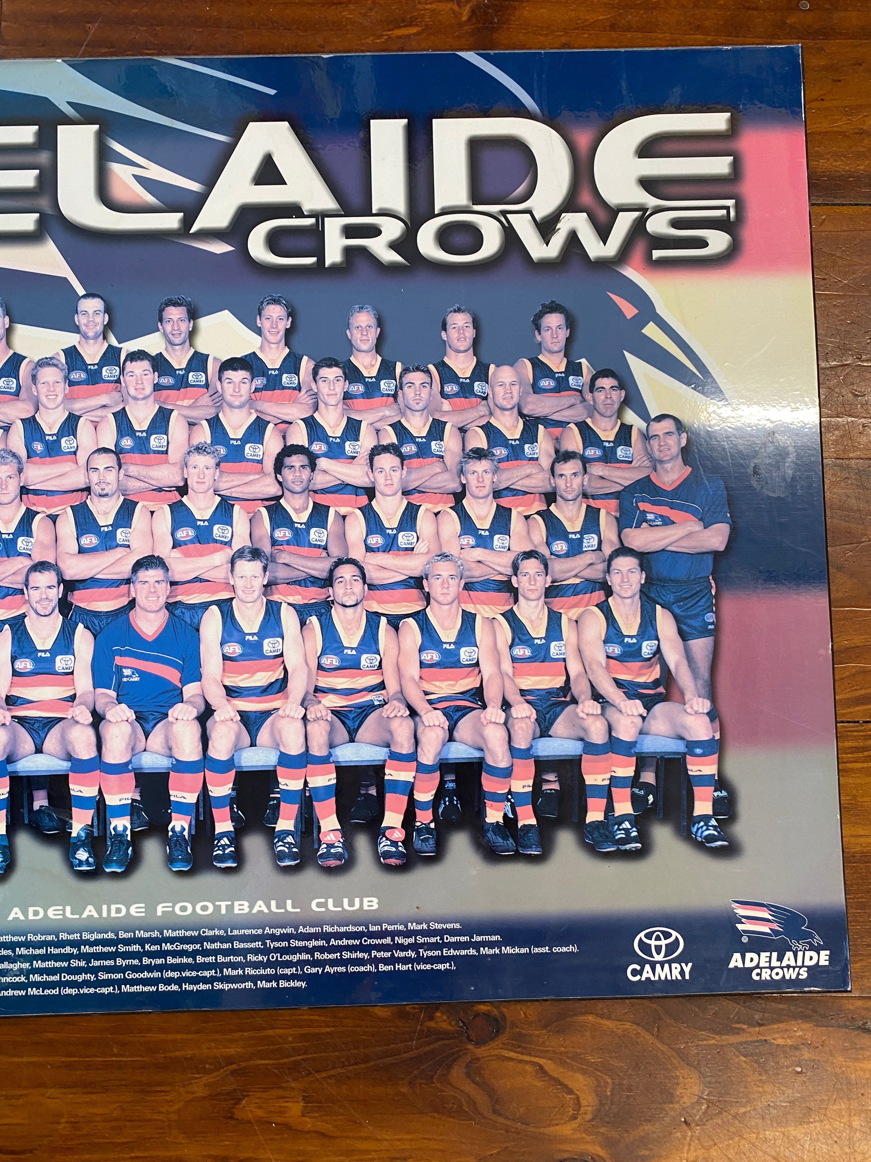 2001 Adelaide Crows Team Photo Blockmount