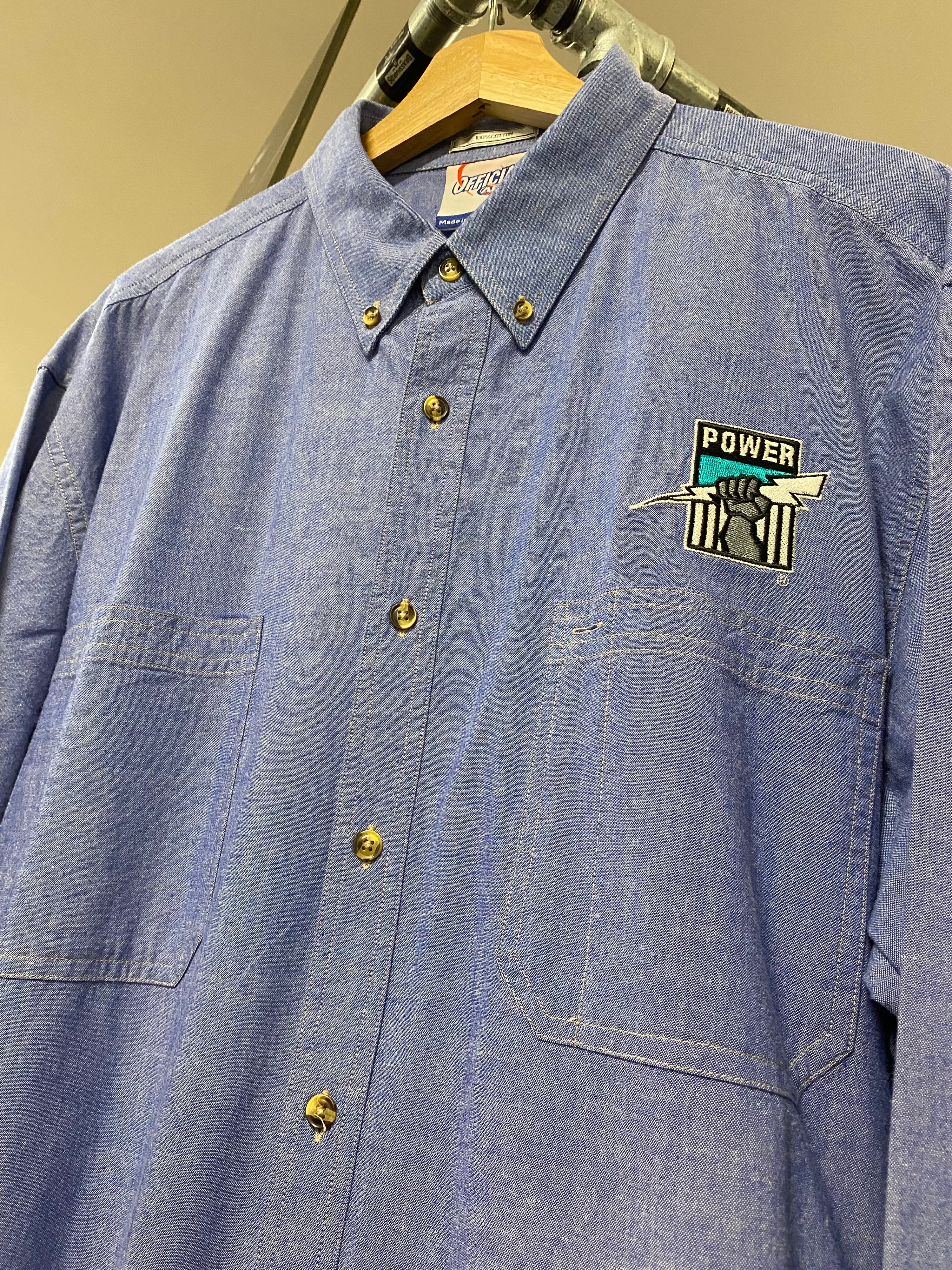 [XL] Vintage Port Power LS Button Up