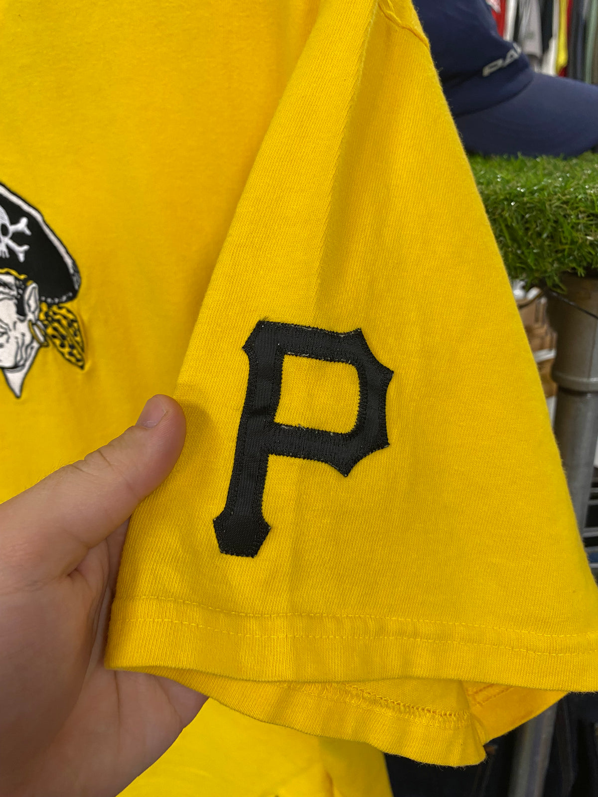 L - Nike Team Sports x Cooperstown Collection Pirates Yellow Tee
