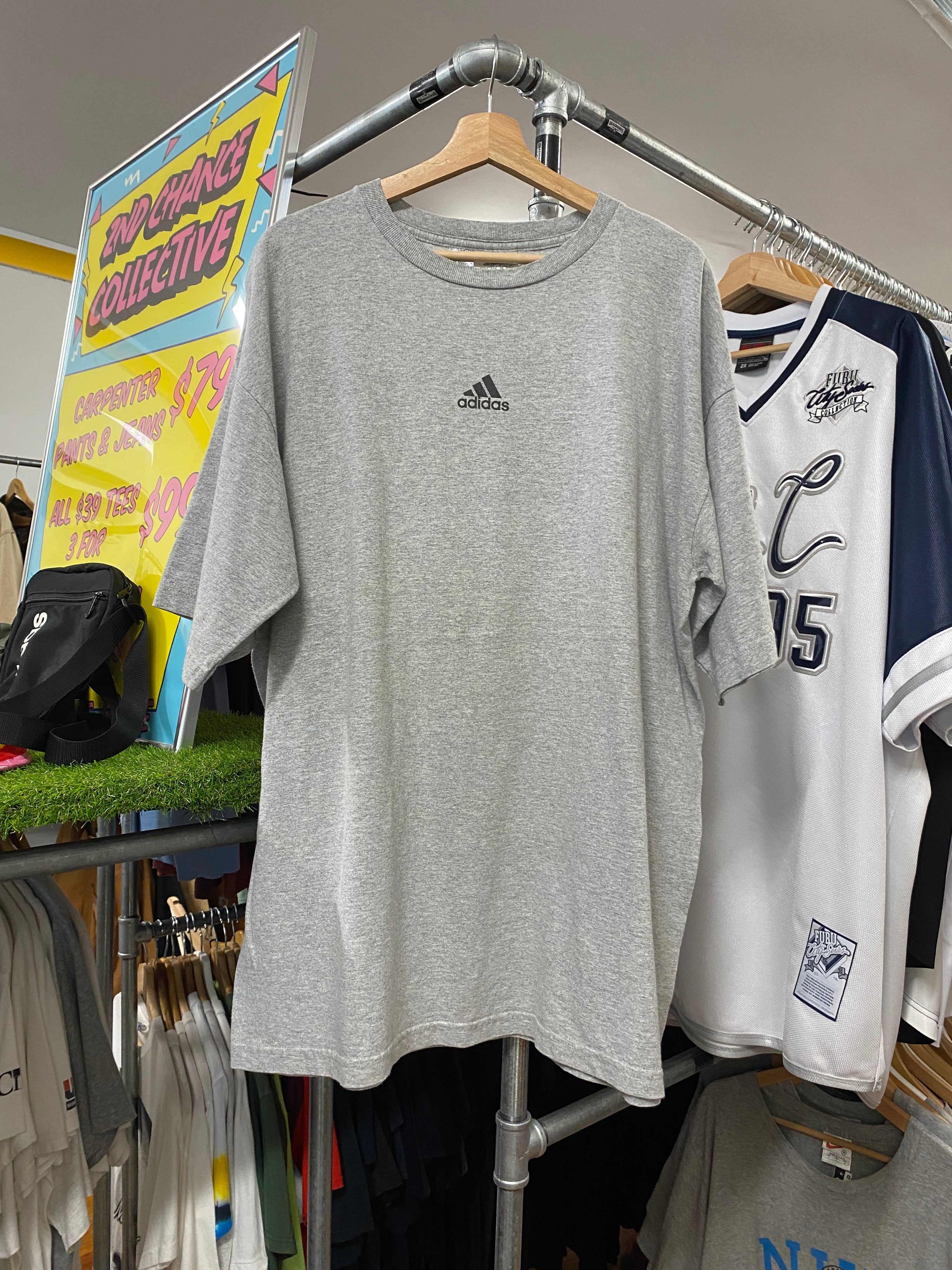XL - Adidas Gold Soccer Ball Trophy Back Print Tee