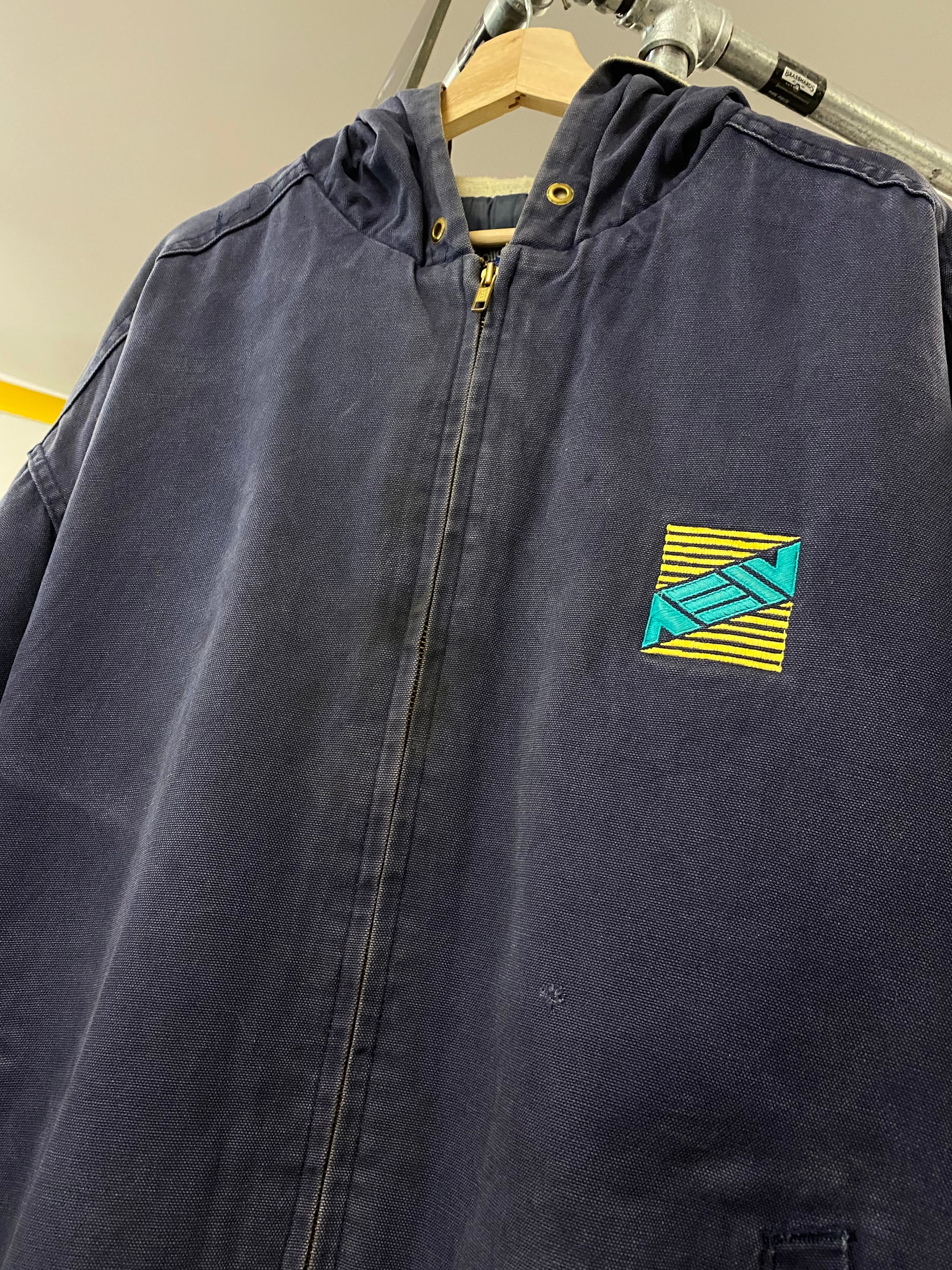 [2XL] AEW Vintage Blue Hooded Work Jacket