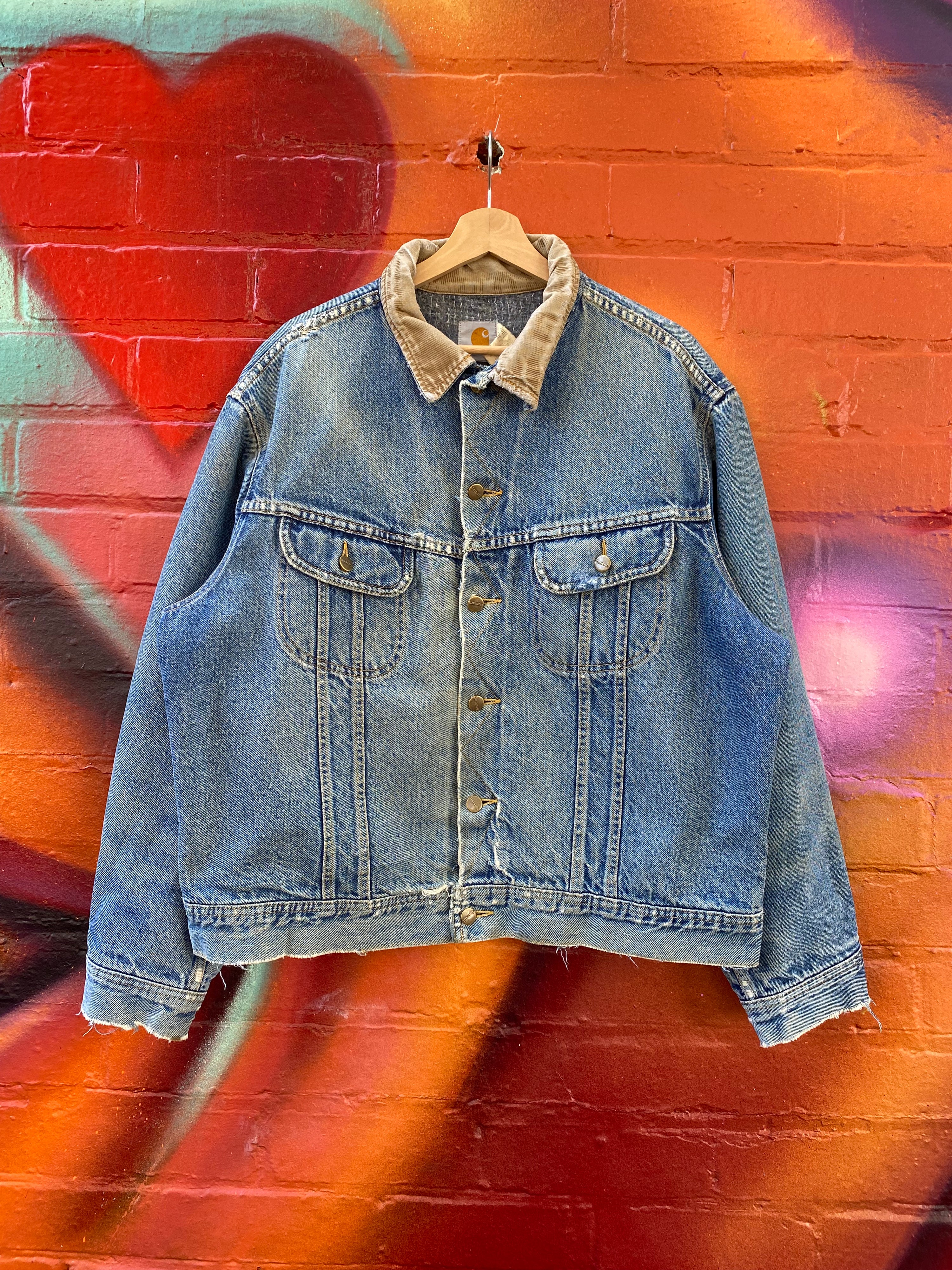 [XL] Vintage Carhartt Denim Trucker Jacket JB0998