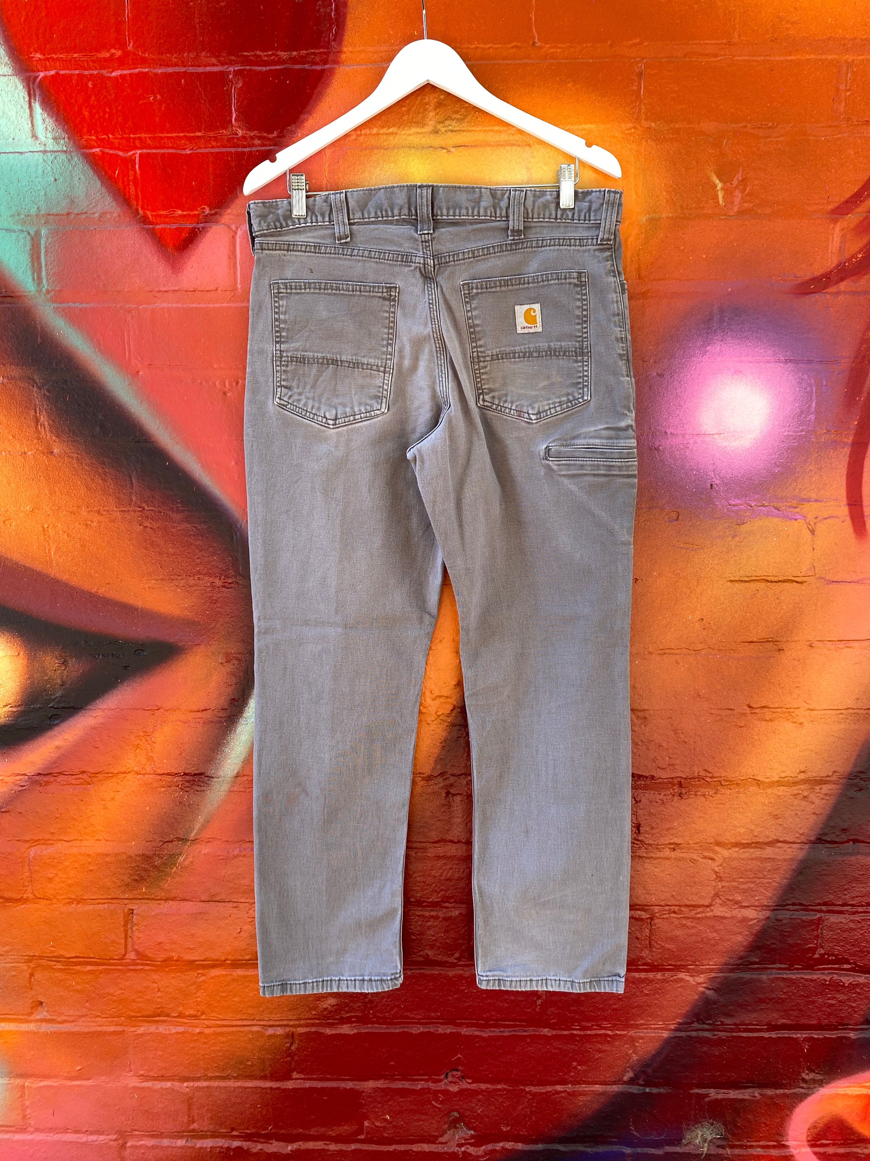 [34] Carhartt Grey 102517 Work Pants 34x30