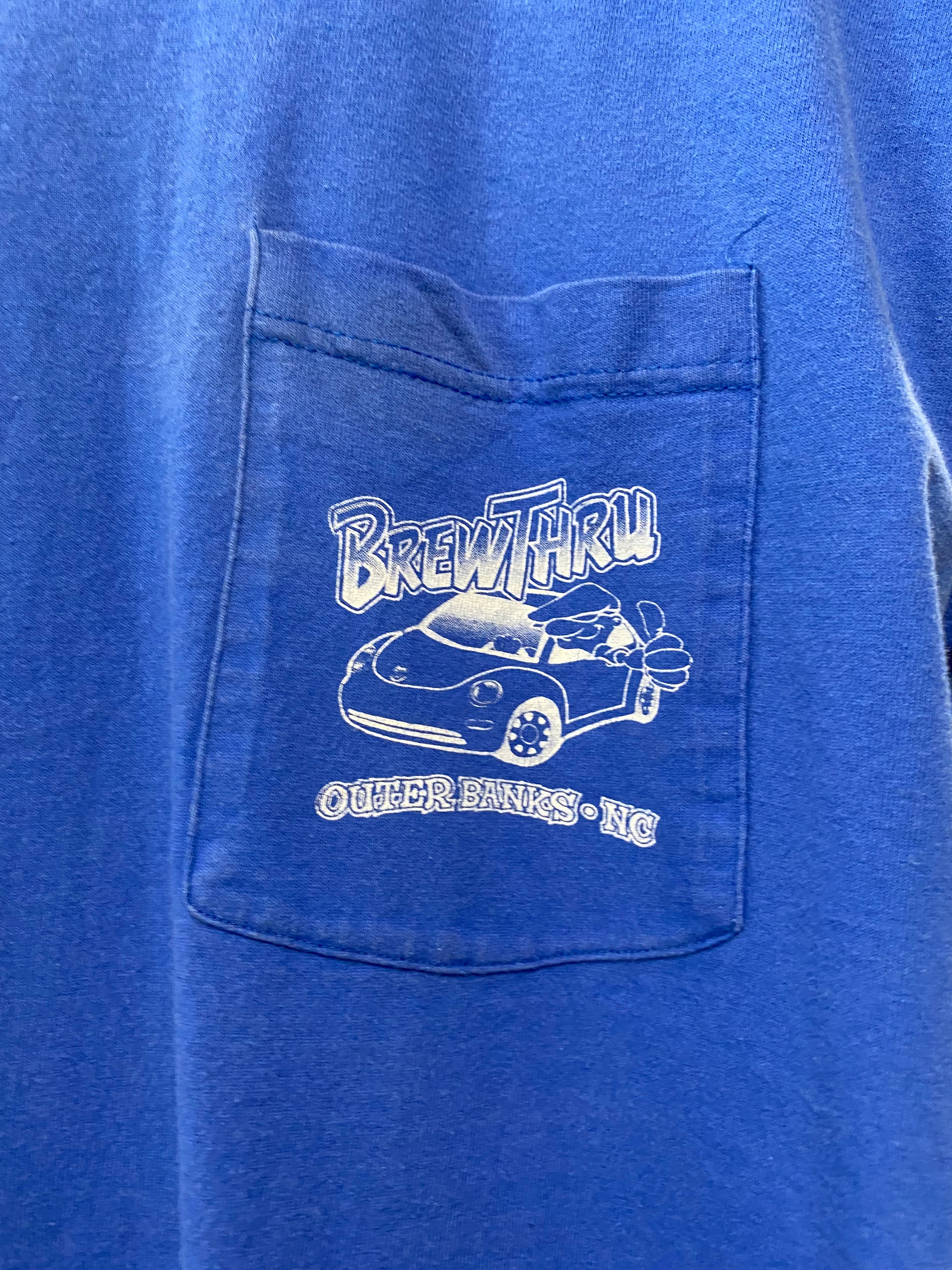 L - Brew Thru Blue Pocket Tee DS