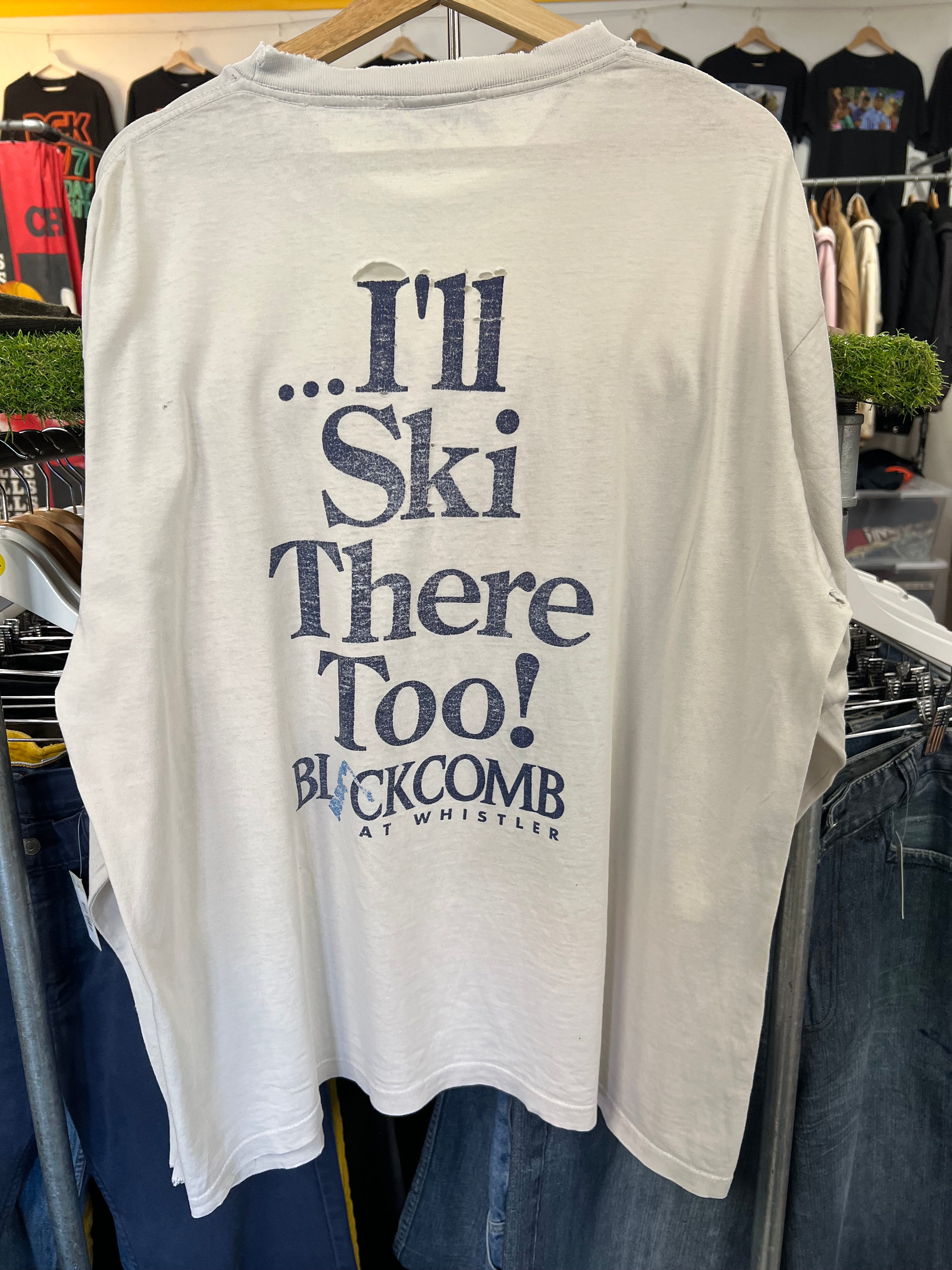 [XL] Distressed Vintage Whistler Skiing LS