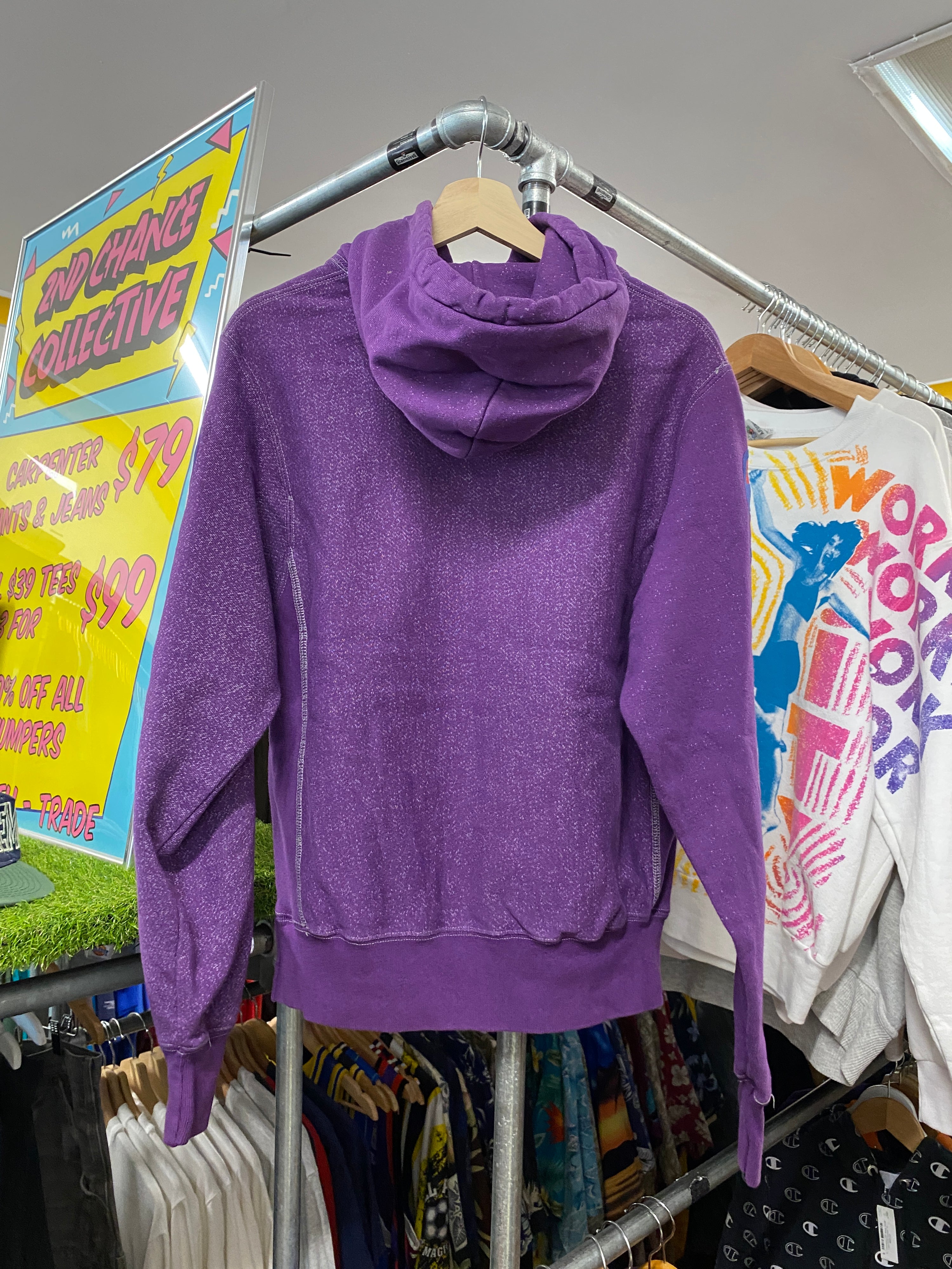 S - Champion Dyed RW Snow Purple Small Logo Hoodie