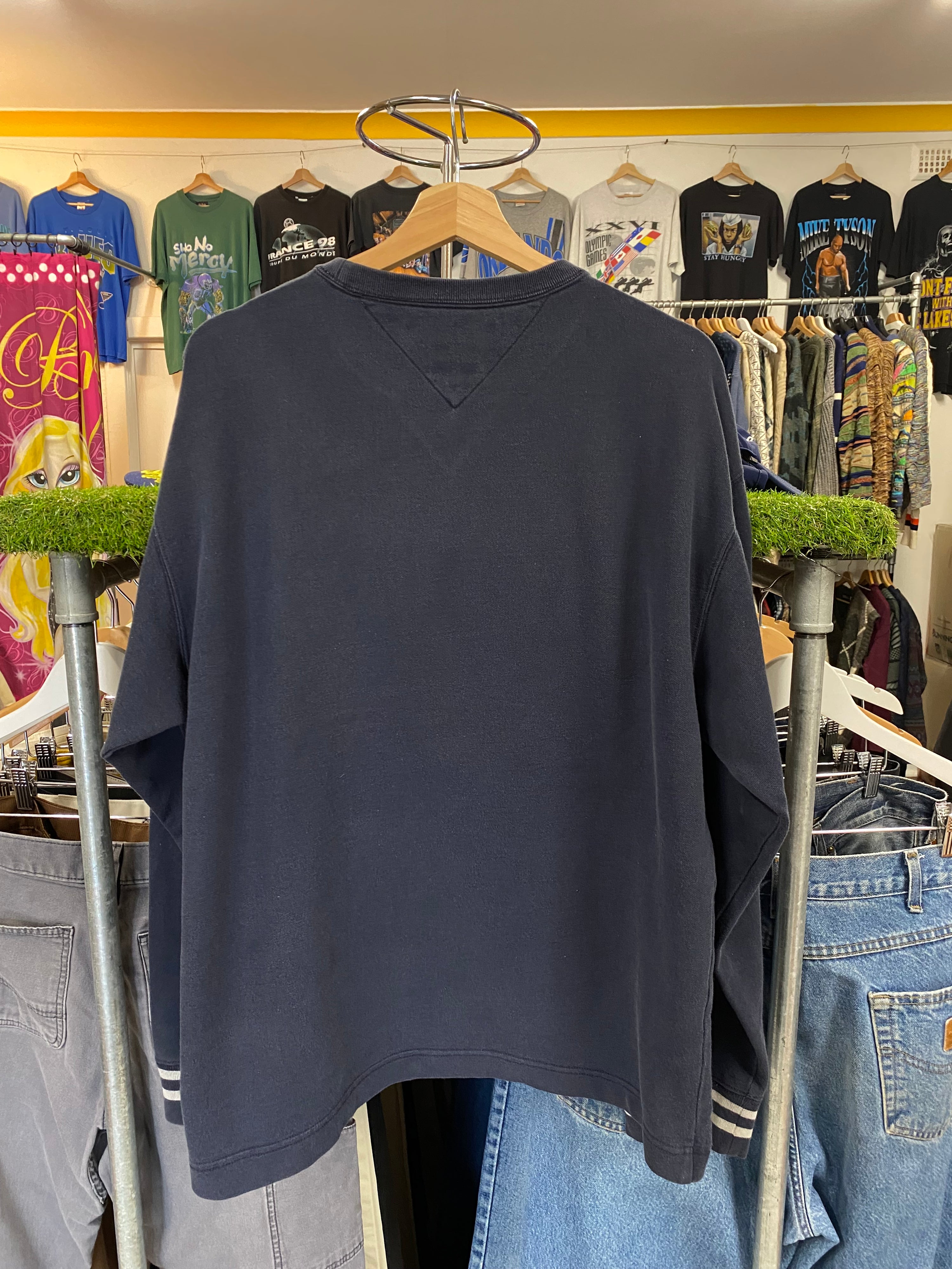 [L] Hilfiger Patched Spellout Blue Jumper