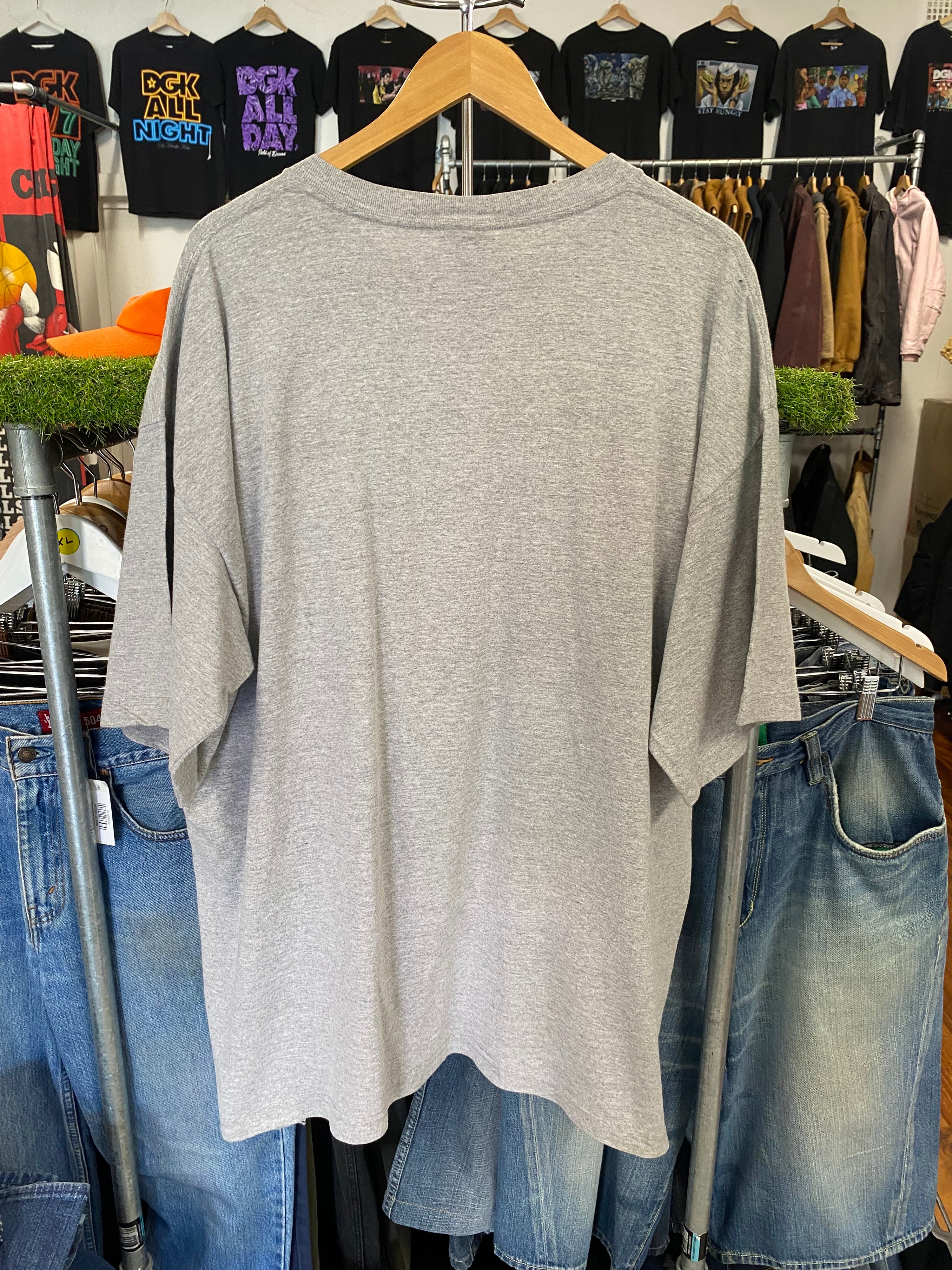 XL - Adidas Baseball Blue Logo Grey Tee