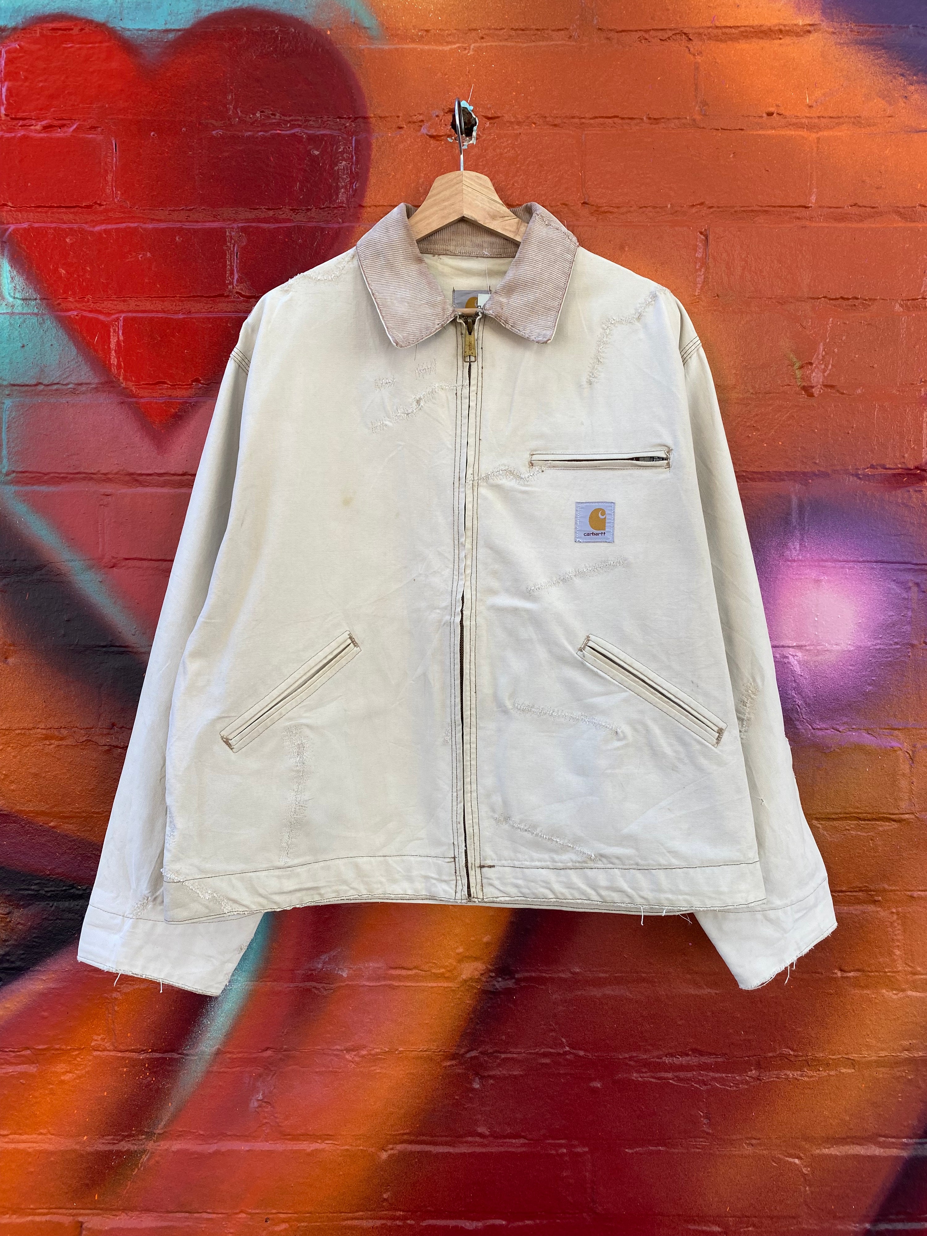 [M] Carhartt Beige Thrashed Detroit Jacket