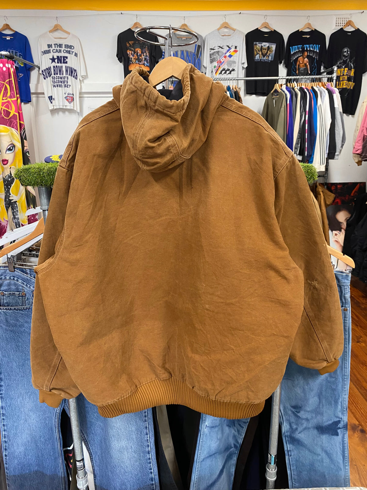 [2XL] Carhartt Thrashed Brown Active Jacket 'G' Logo