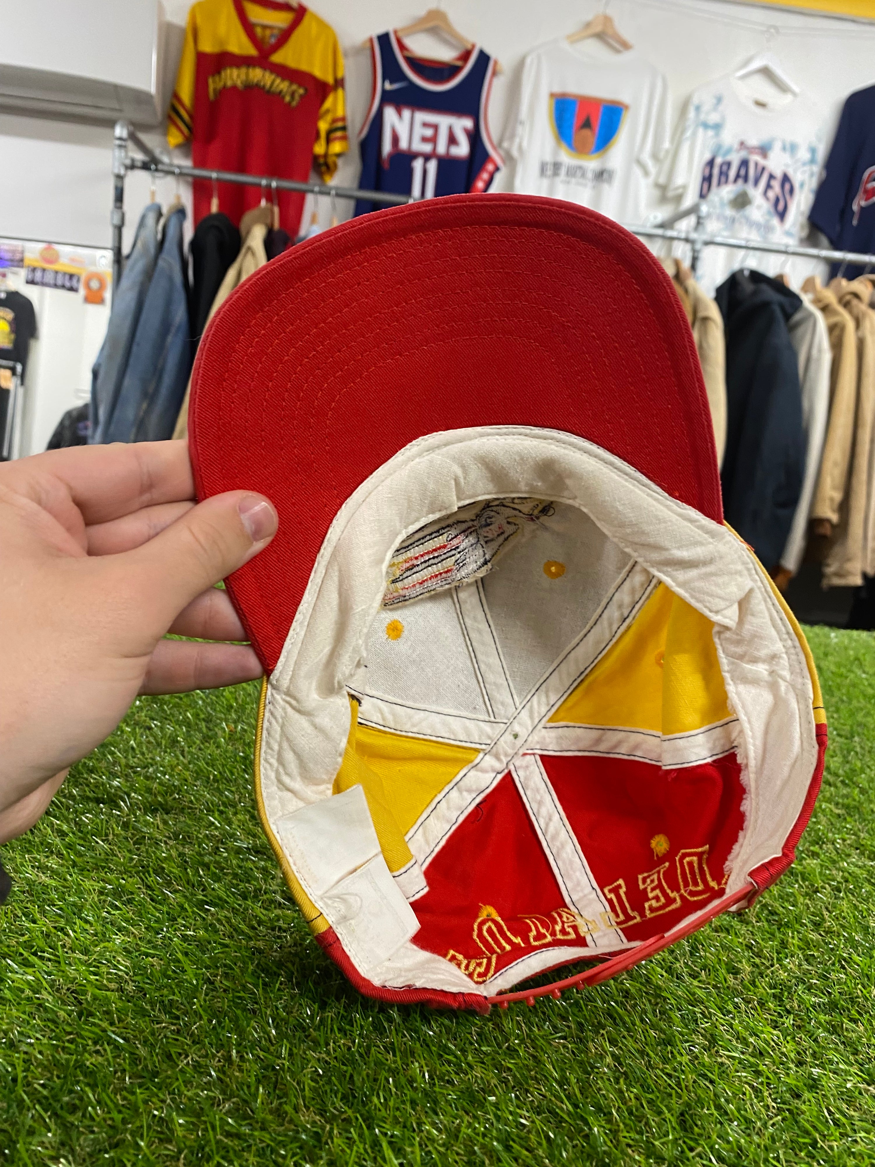 Vintage Adelaide Crows Multicolour Panel Cap Brown/Orange Text