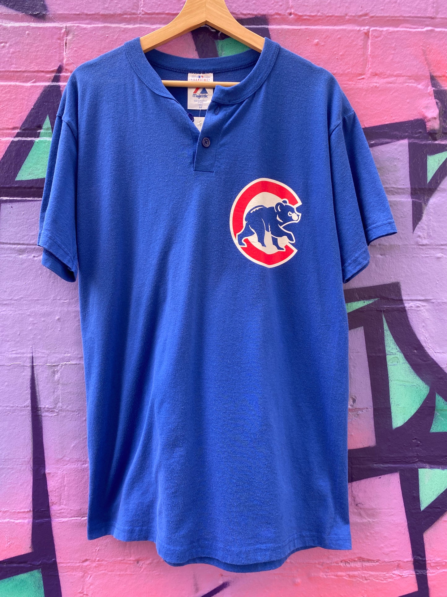 M - Cubs Blue 2 Button #5 DS Majestic Tee