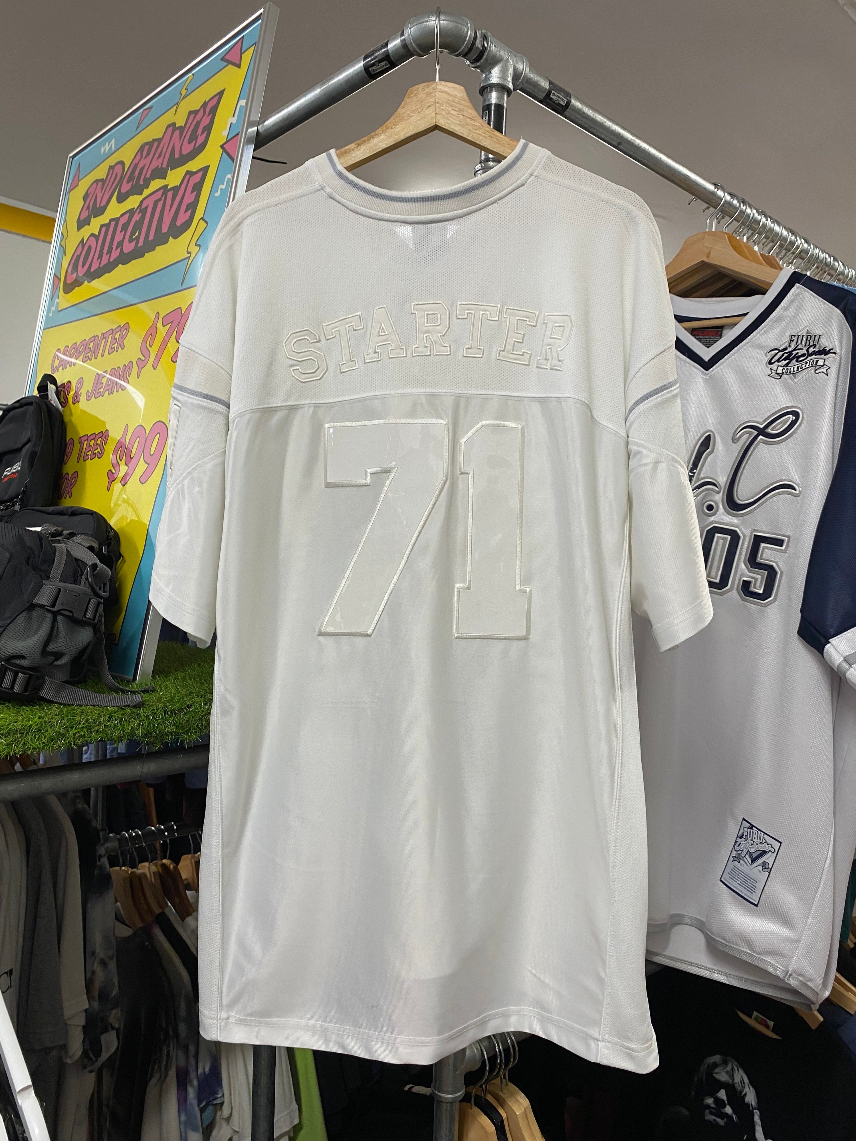 XL - Starter #71 White/White Jersey