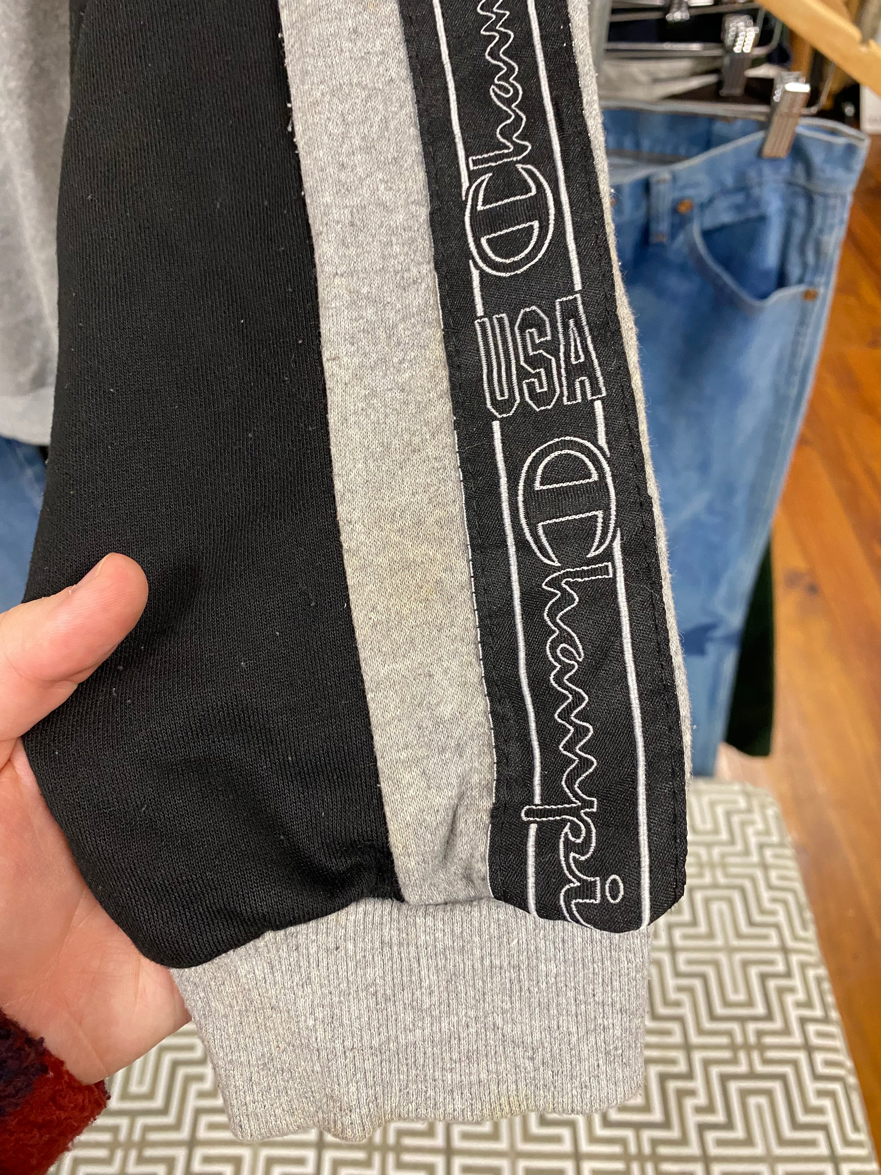 [M] Champion USA Grey 1/4 Zip