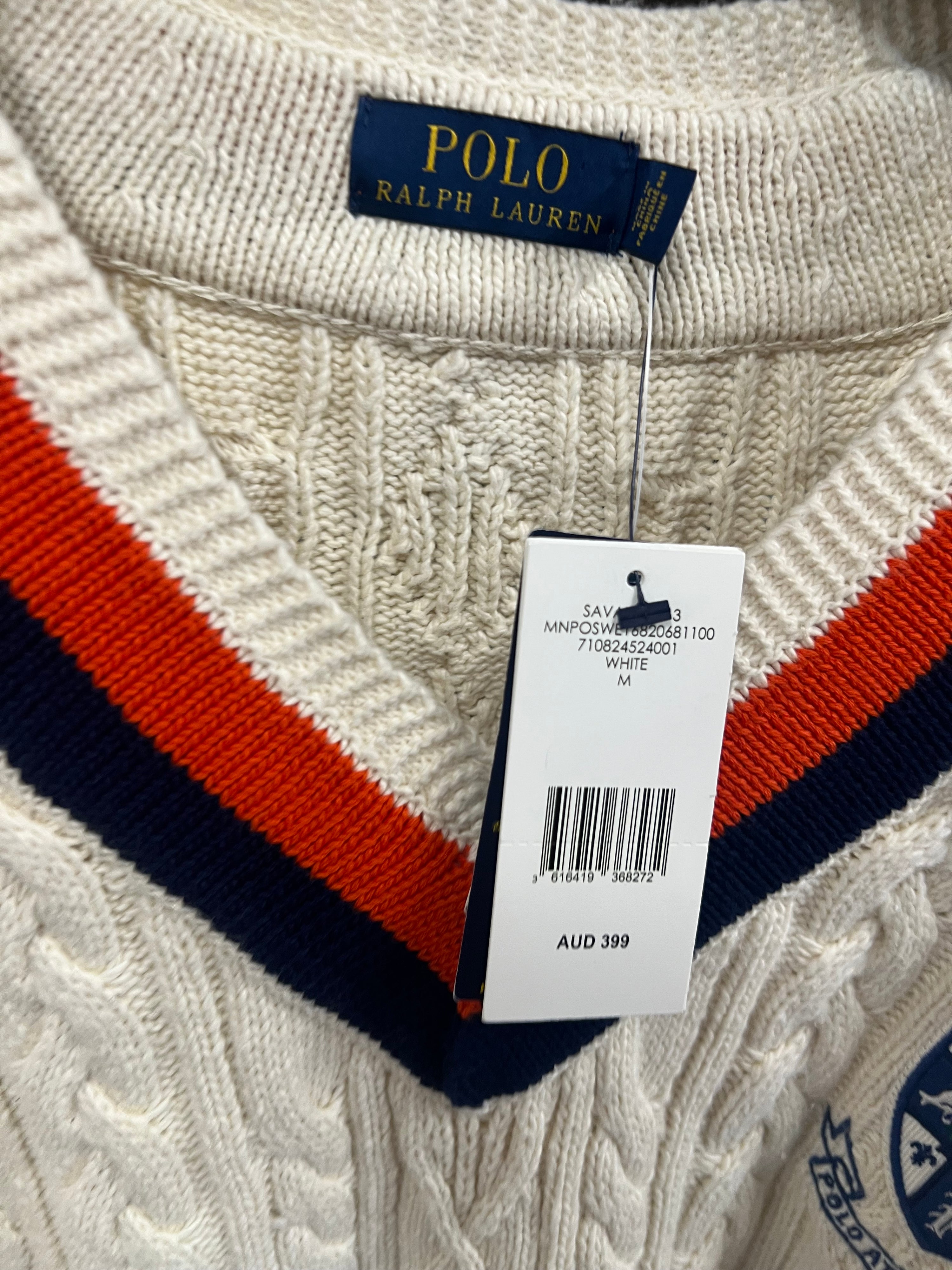 [M] BNWT Polo Ralph Lauren Athletic Div Cable Knit