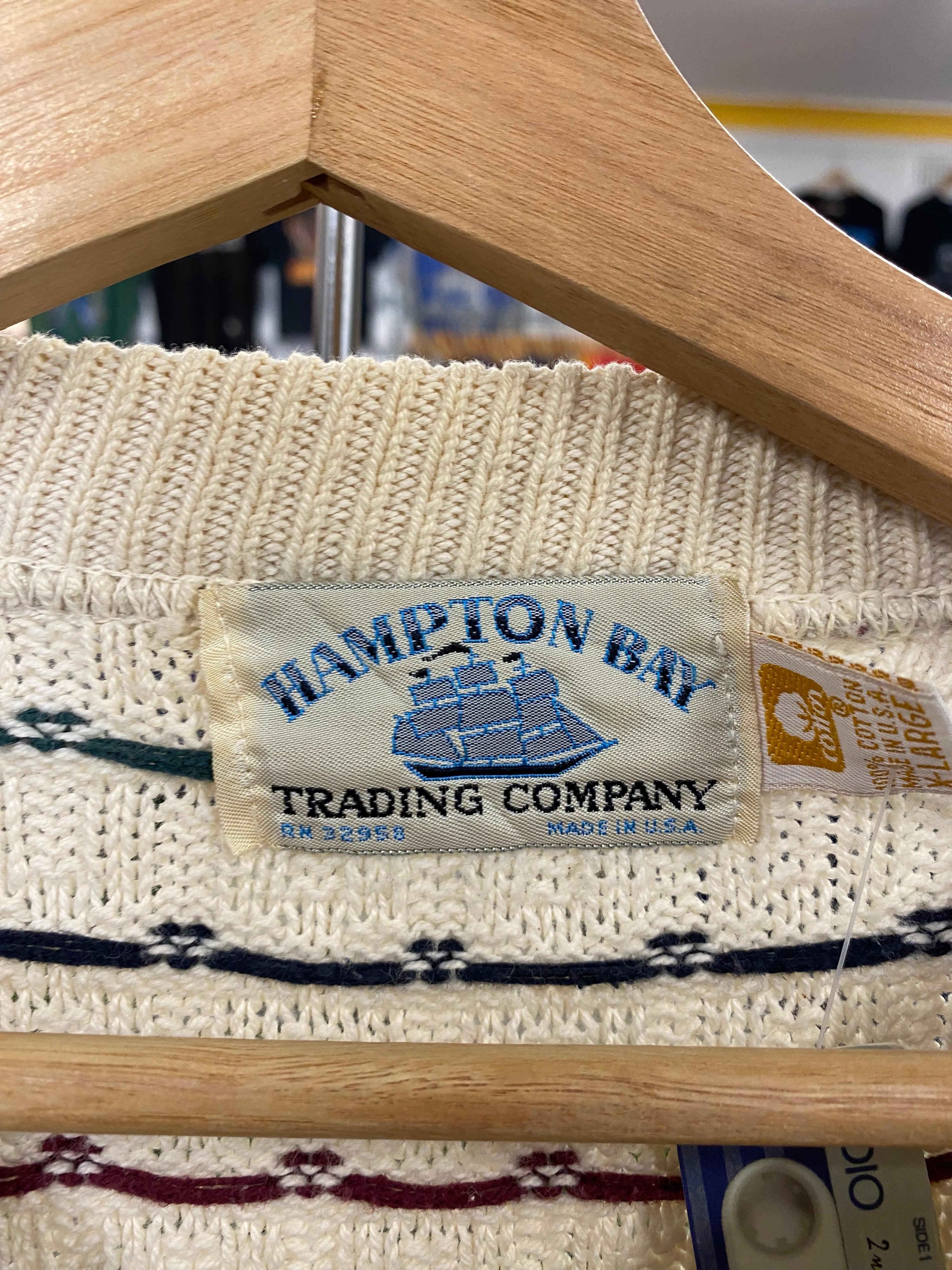 [XL] Vintage Hampton Bay Green/Red Dot Knit