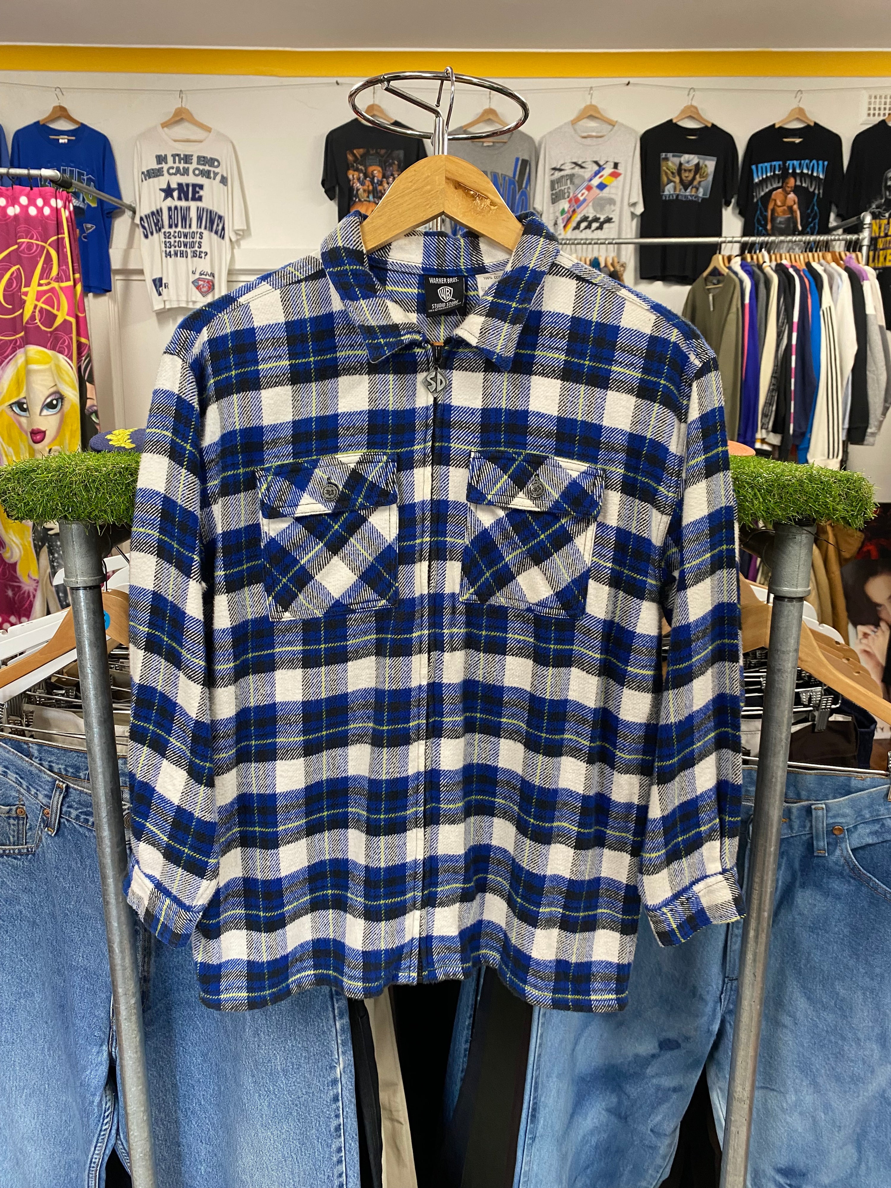 S - Vintage Scooby Doo Blue/White Flanny