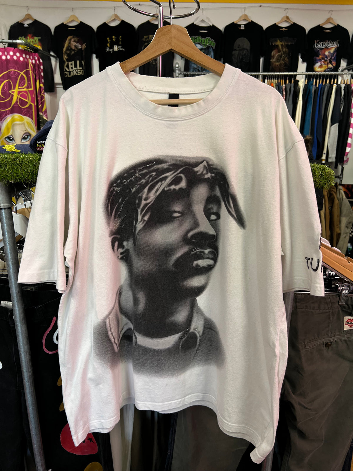 [XL] Tupac Black And White Big Face Makaveli Tshirt