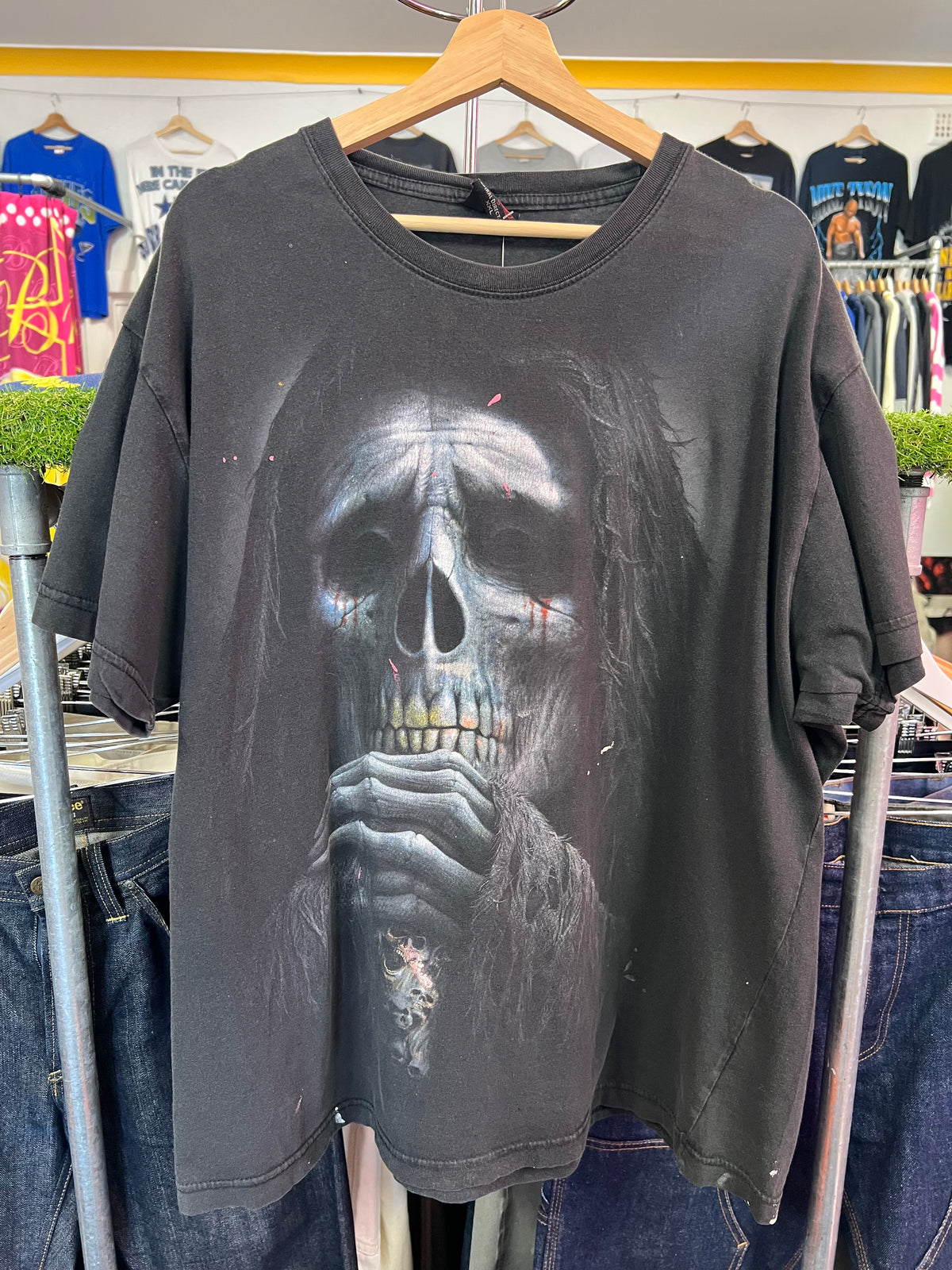[2XL] Vintage Death Hourglass Double Sided Tshirt