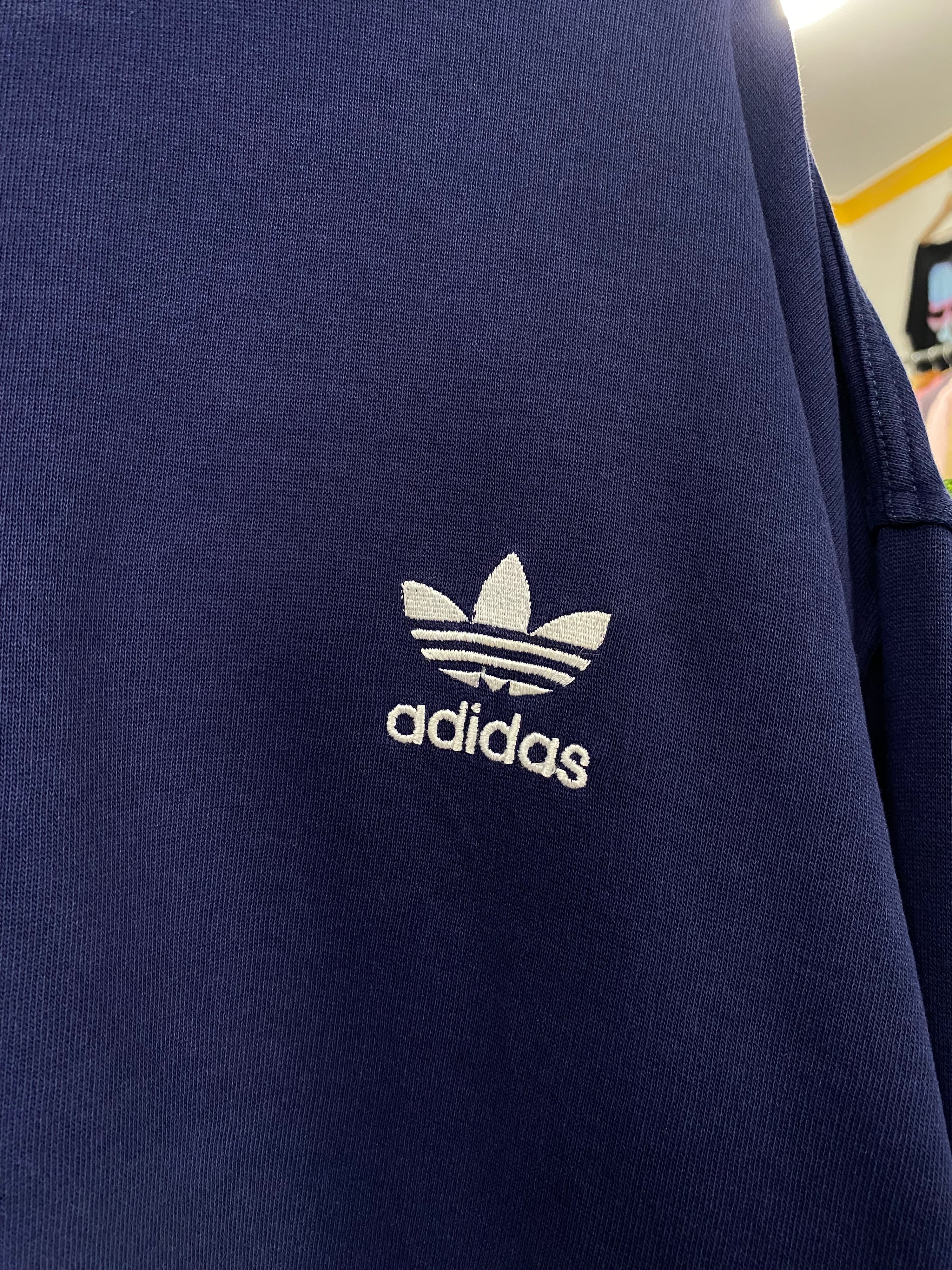 [L] Vintage Adidas Embroidered Dark Blue Jumper