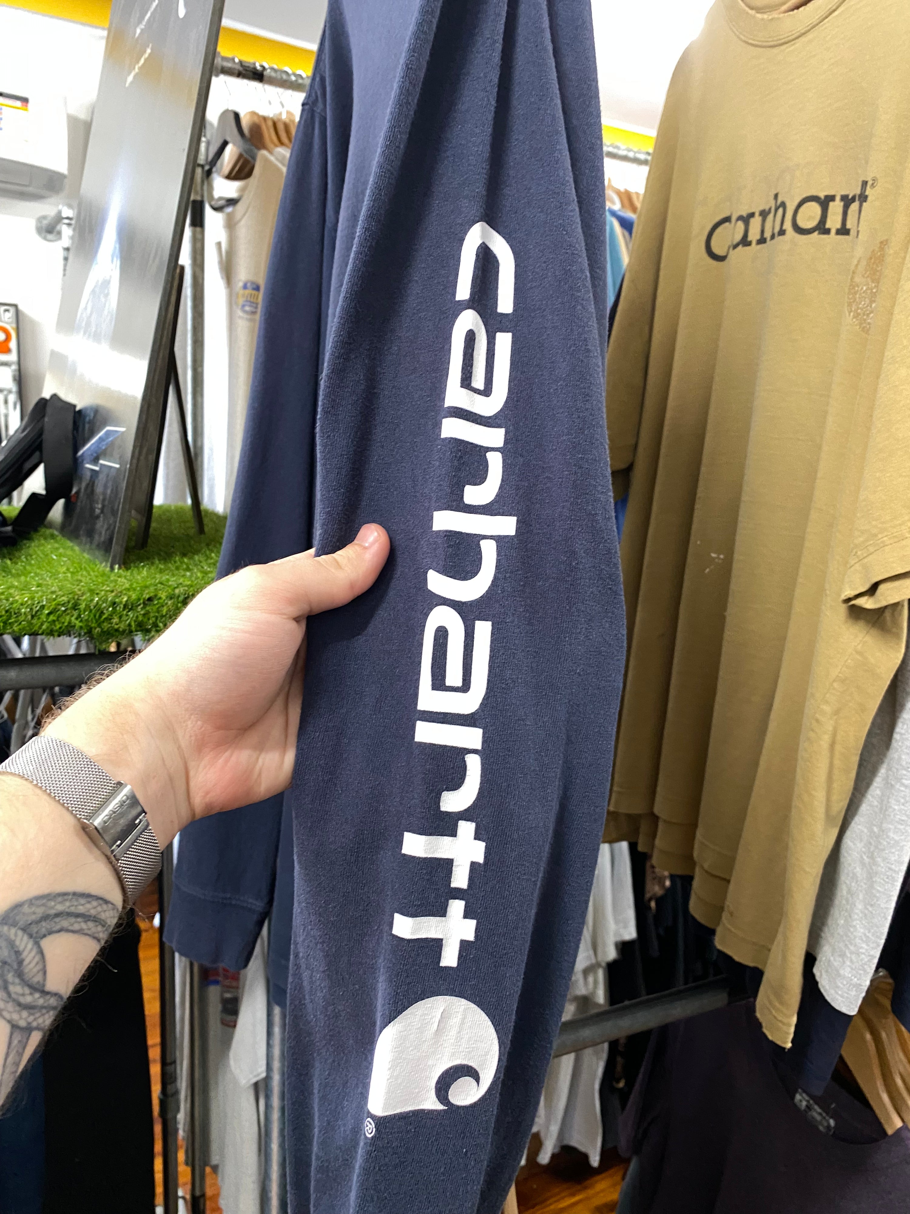 XLT - Faded Black Carhartt LS Tee Sleeve Hit